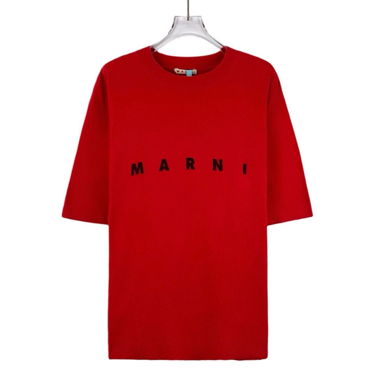 Marni MARNI Red Logo Print Crew Neck Short Sleeve T-Shirt K26WX Size US XXS / EU 40 - 1 Thumbnail