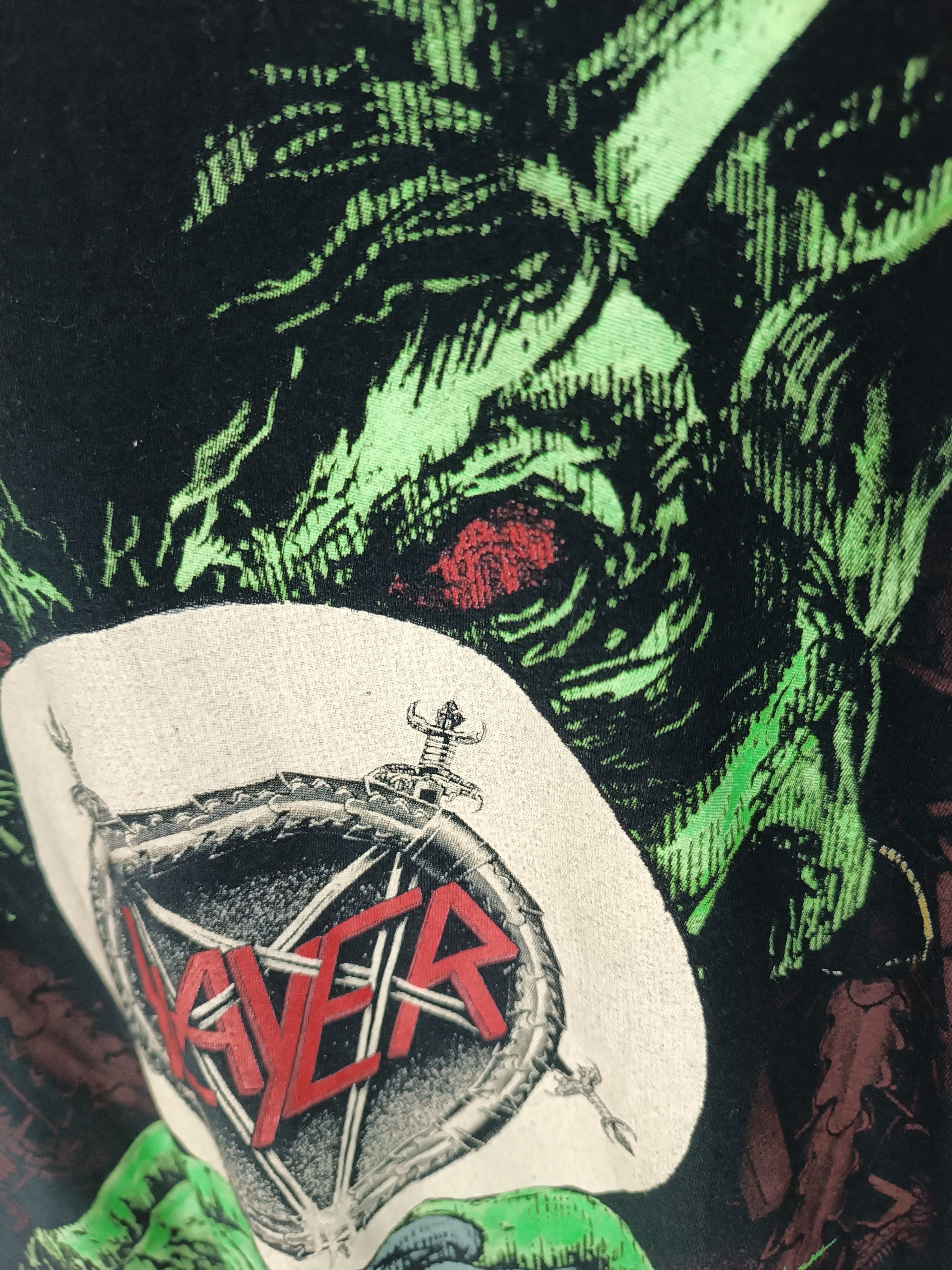 Band Tees VINTAGE SLAYER ROOT OF ALL EVIL GREEN MONSTER TEE RARE Size US M / EU 48-50 / 2 - 12 Thumbnail