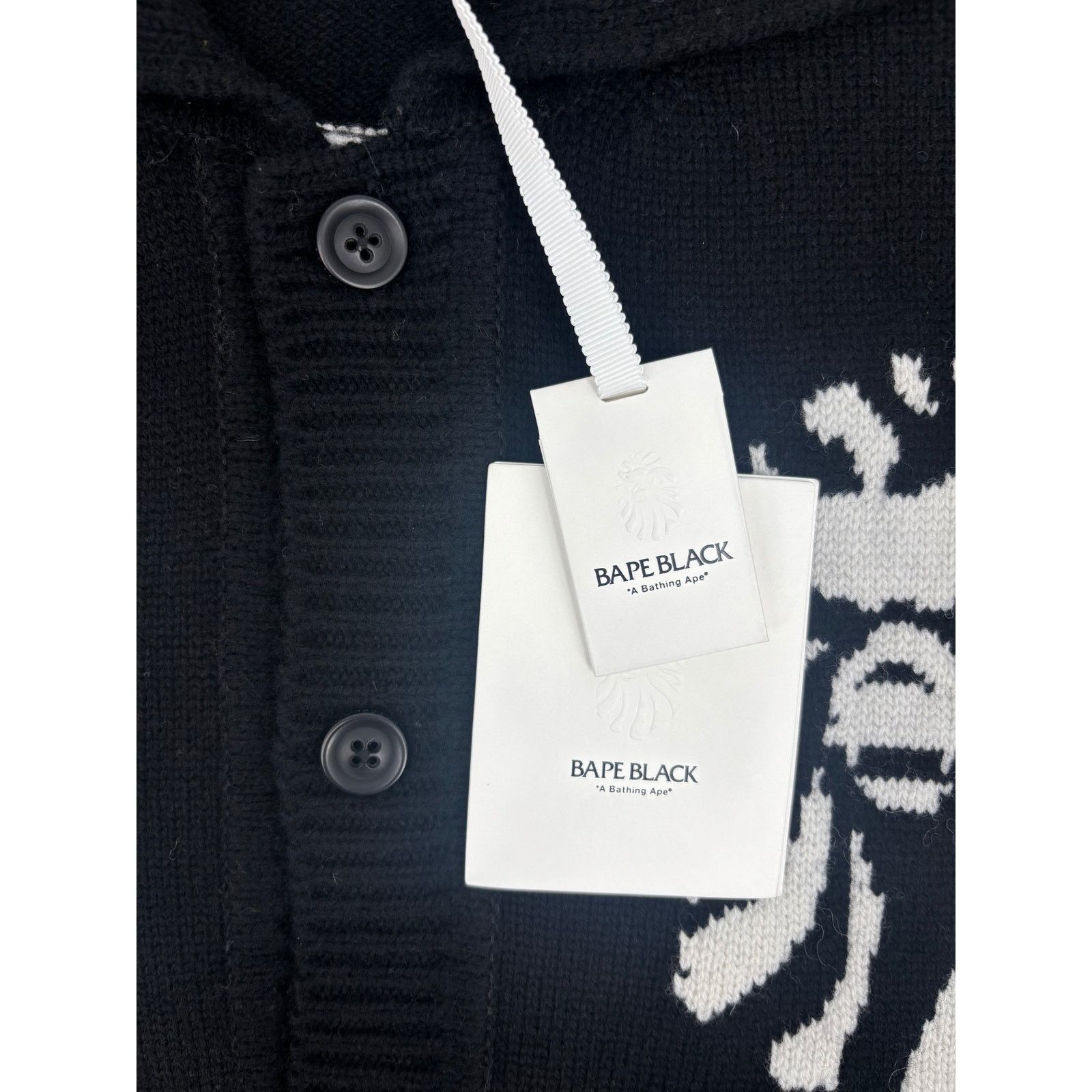Bape BAPE Black Japan Knitted Black Polo Cardigan Size Large Size US L / EU 52-54 / 3 - 7 Thumbnail