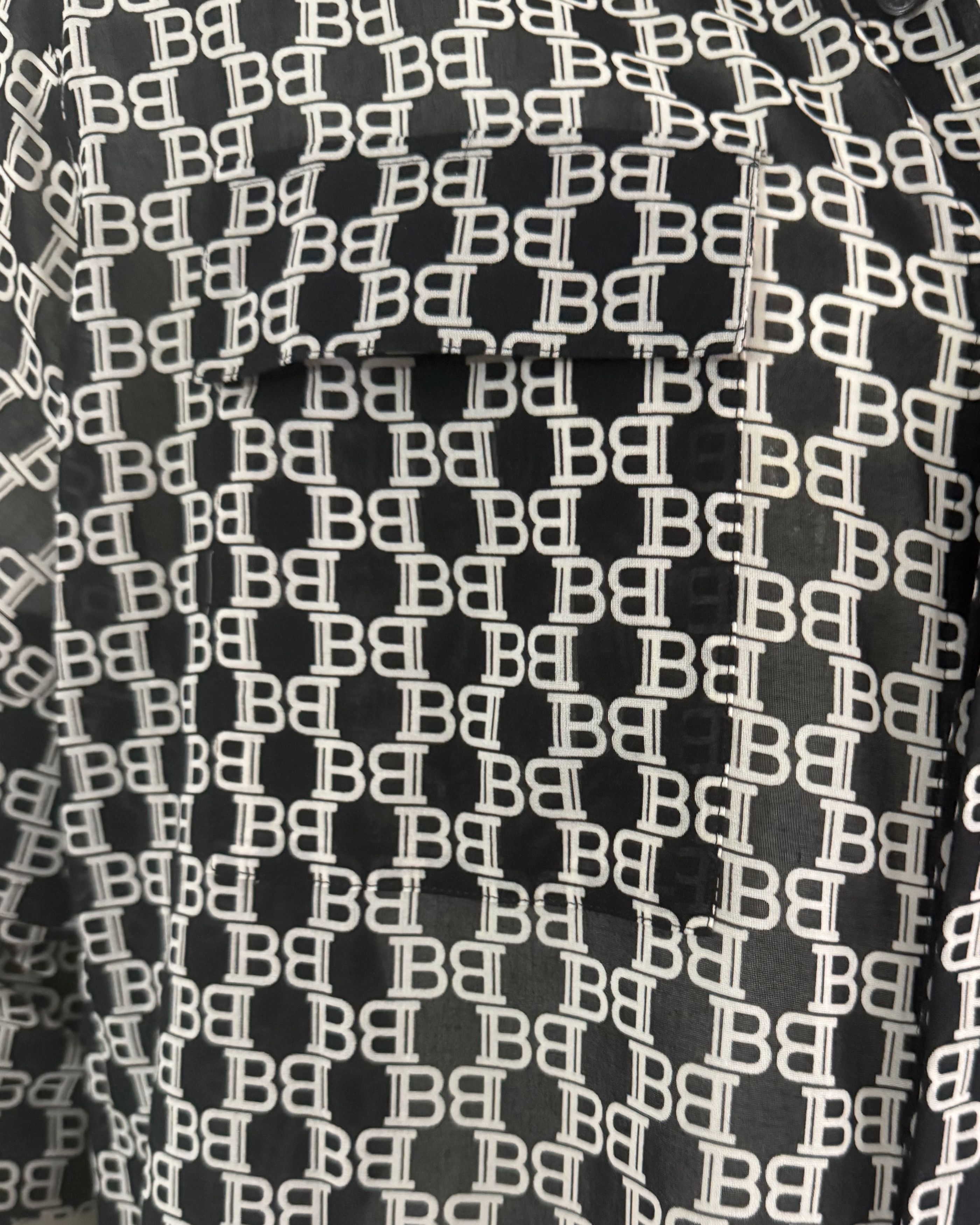 Balmain Monogram-Print Long-Sleeved Shirt Size US L / EU 52-54 / 3 - 7 Thumbnail