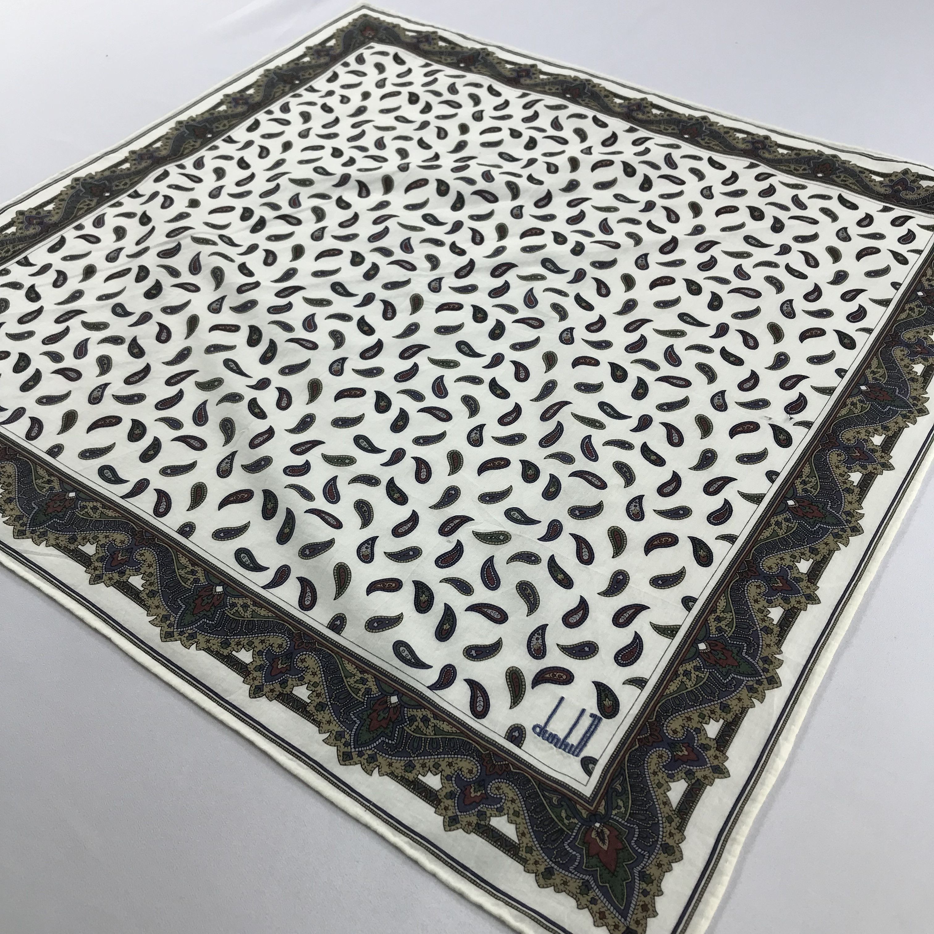 Alfred Dunhill × Vintage Dunhill Bandana / Handkerchief / Neckerchief - S2236 Size ONE SIZE - 2 Thumbnail