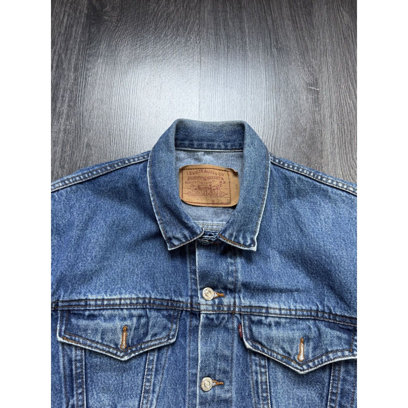 Levi's × Vintage 90s Vintage Levis Denim Track Jacket Size US L / EU 52-54 / 3 - 4 Thumbnail