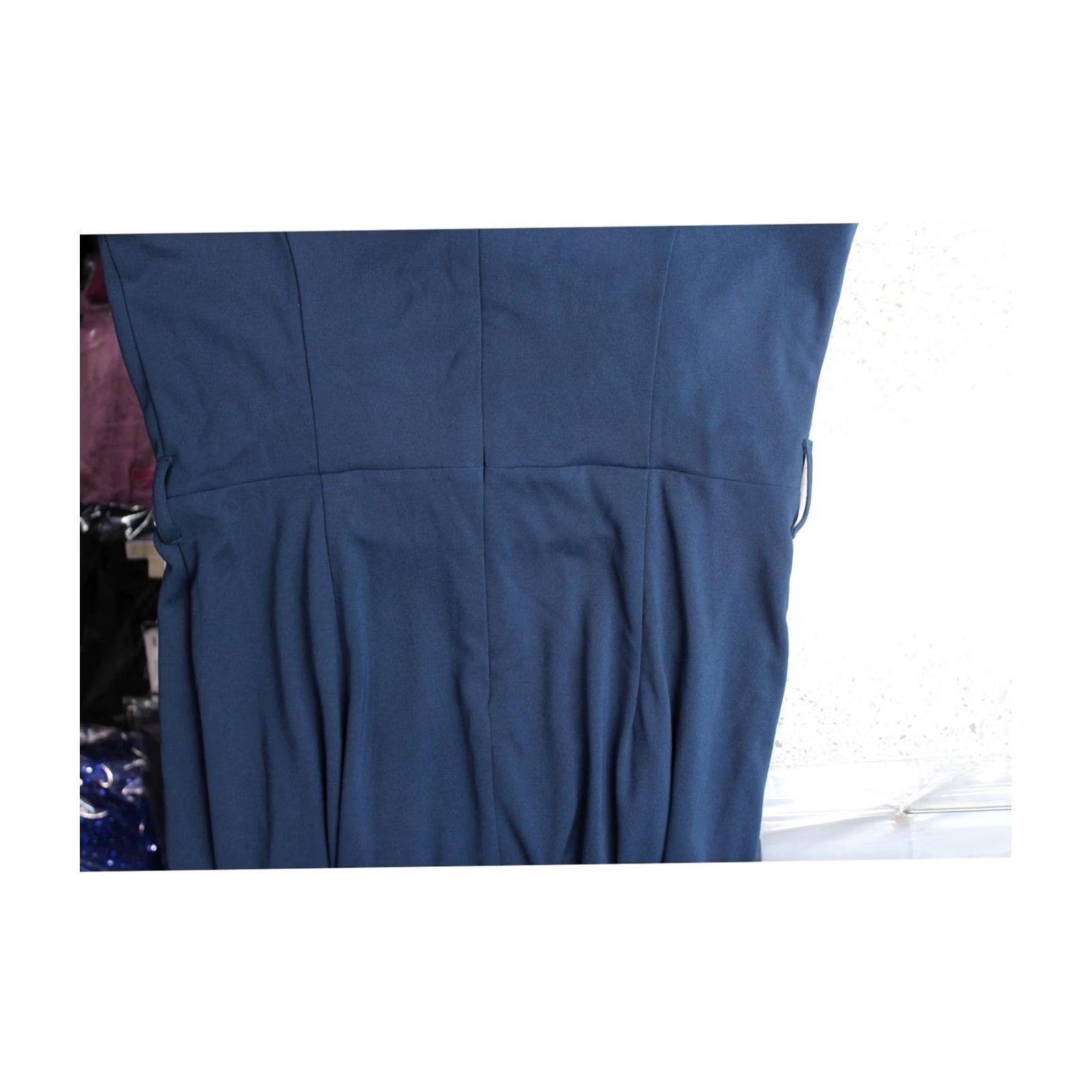 Donna Karan DONNA KARAN NEW YORK Womens Belted Sheath Midi Dress, navy, size 8 Size M / US 6-8 / IT 42-44 - 3 Thumbnail