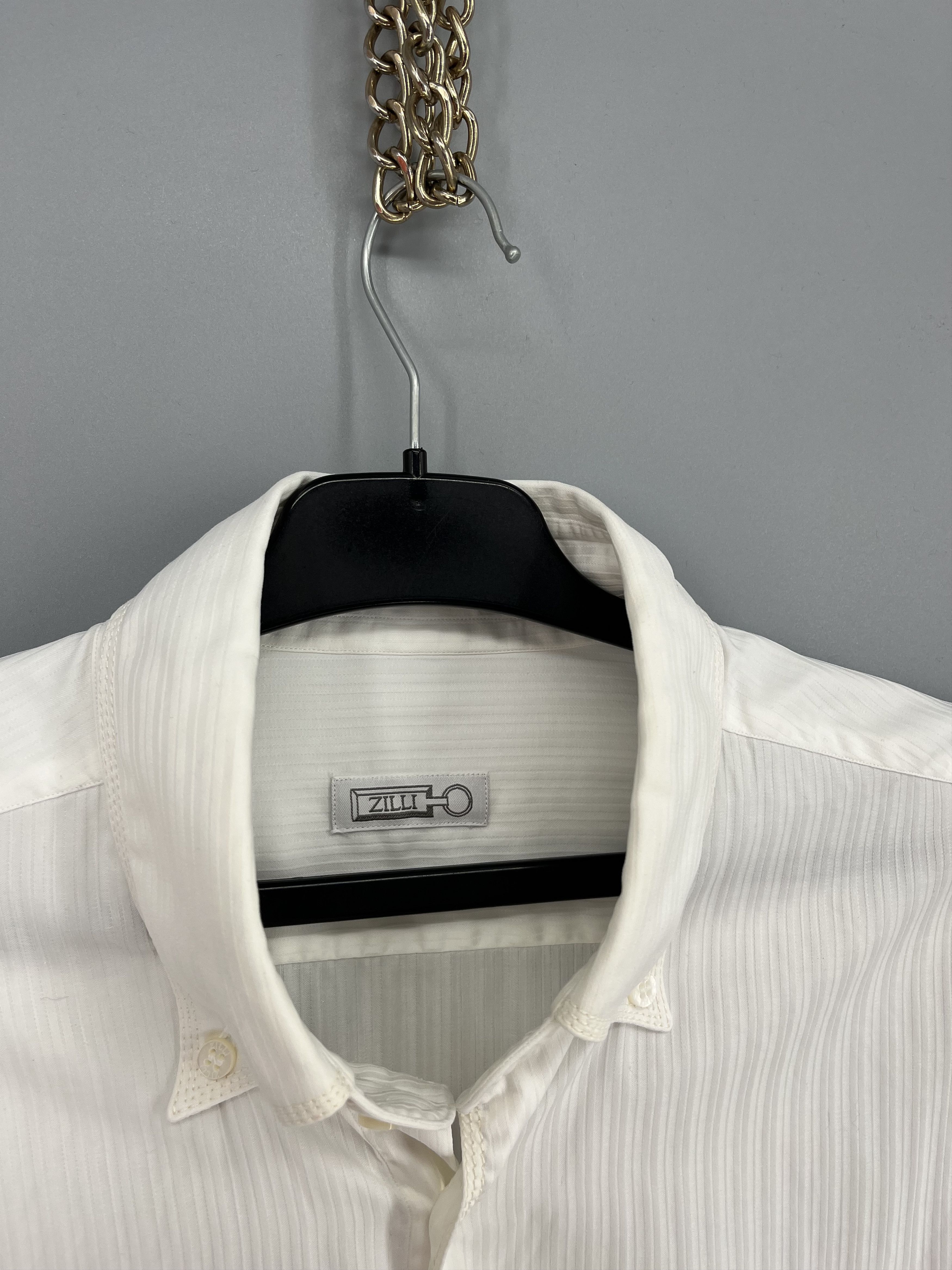 Zilli Zilli White Formal Shirt Long Sleeve Luxury Size US S / EU 44-46 / 1 - 5 Thumbnail