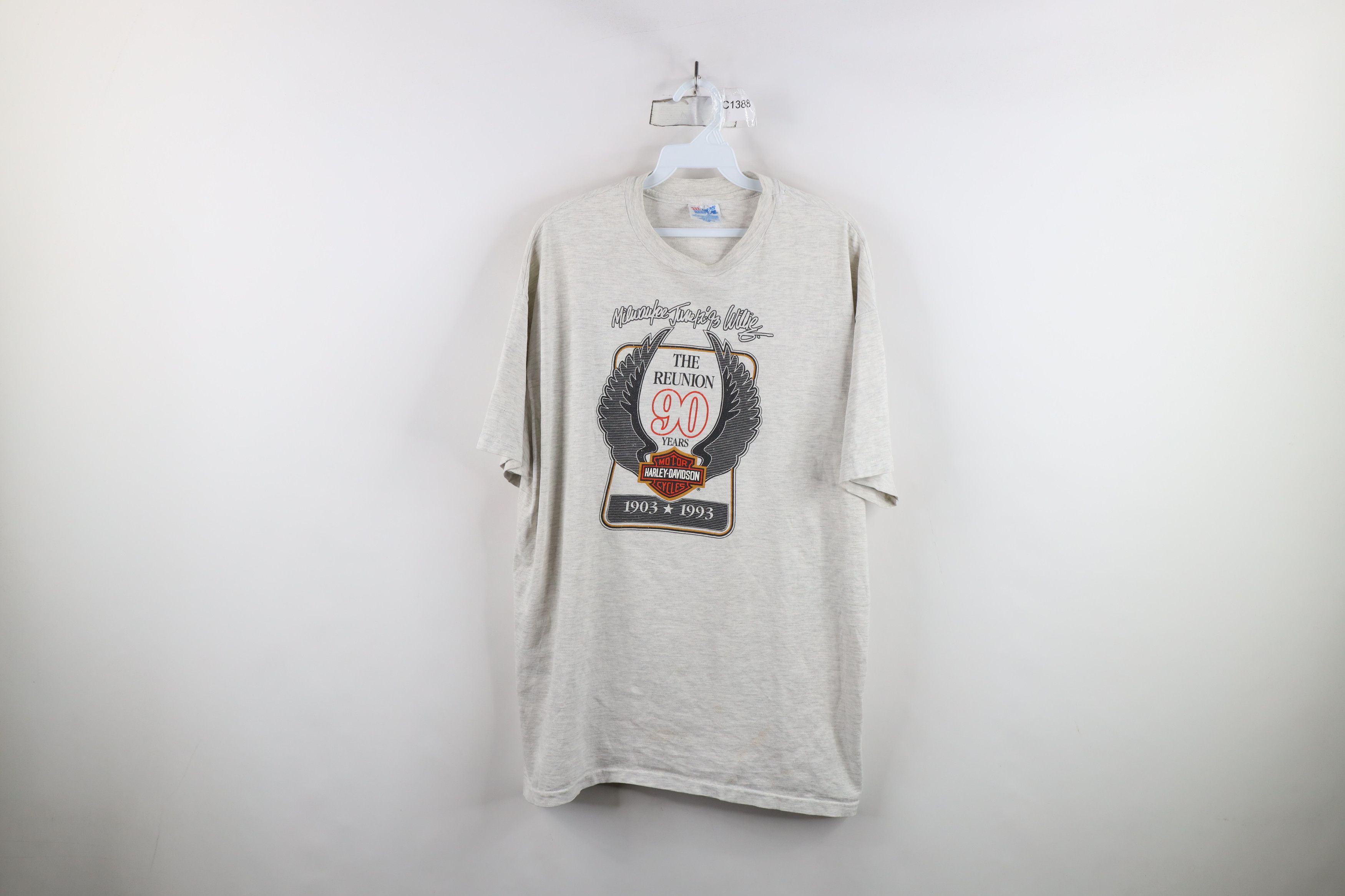 Harley Davidson × Vintage Vintage 90s Harley Davidson Willie Eagle Wings T-Shirt USA Size US XL / EU 56 / 4 - 1 Thumbnail