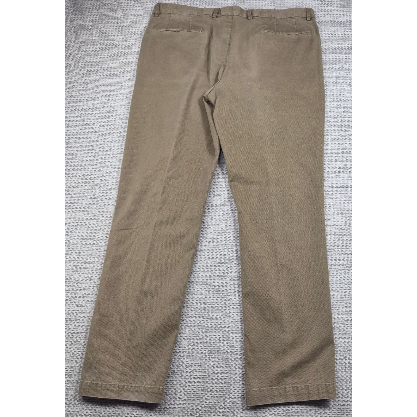 Murano Murano Alex Fit Pants Mens 38x32 Beige Textured Chino Stretch Casual Comfort Size US 38 / EU 54 - 2 Thumbnail