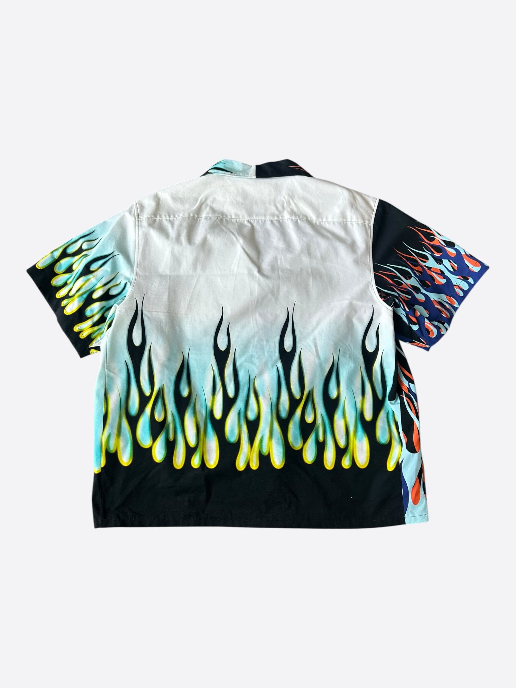 Prada Prada White Flames Split Button Up Shirt Size US XXL / EU 58 / 5 - 2 Thumbnail