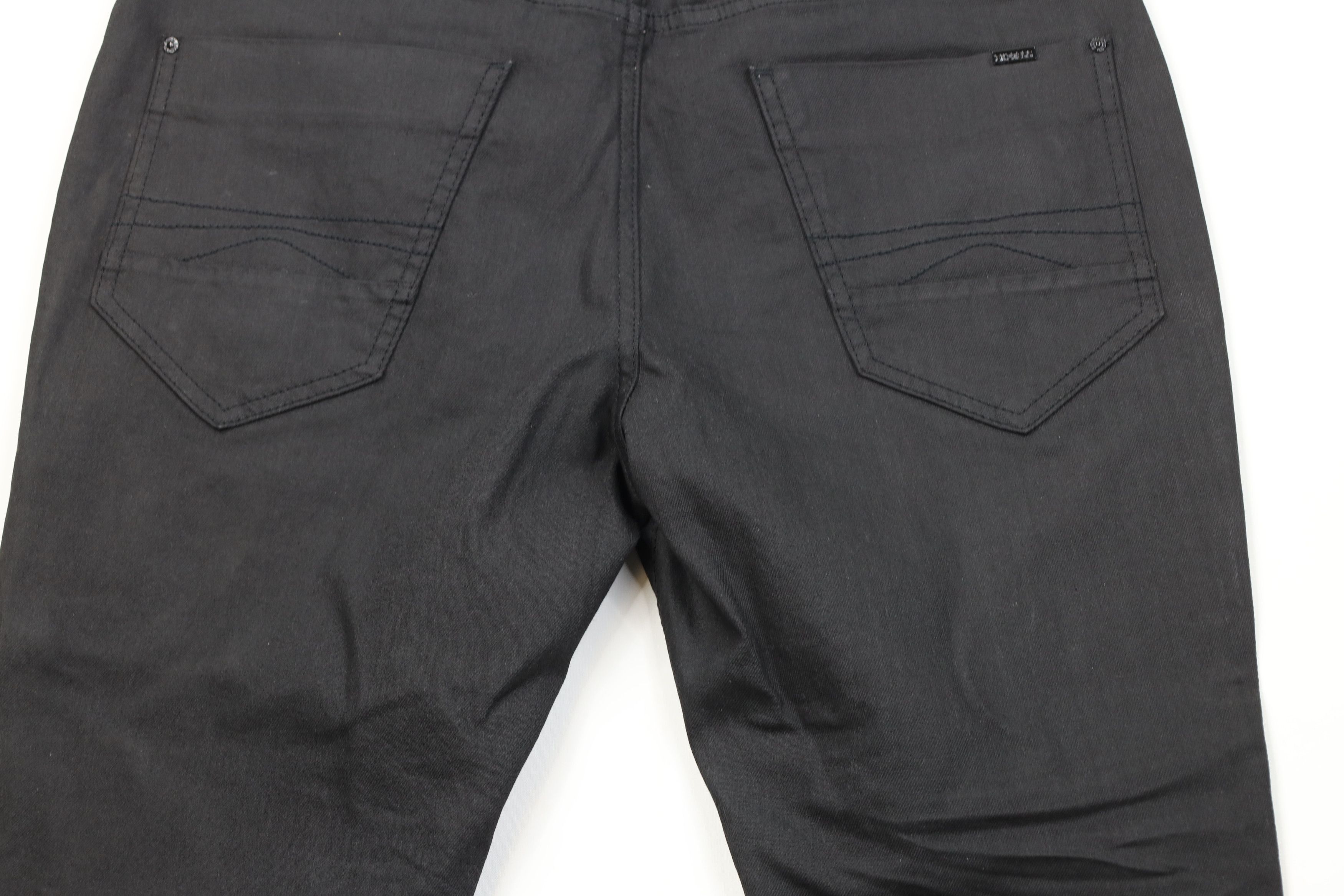 Express Express Alec Waxed Cotton Super Skinny Fit Denim Jeans Black Size US 34 / EU 50 - 12 Thumbnail
