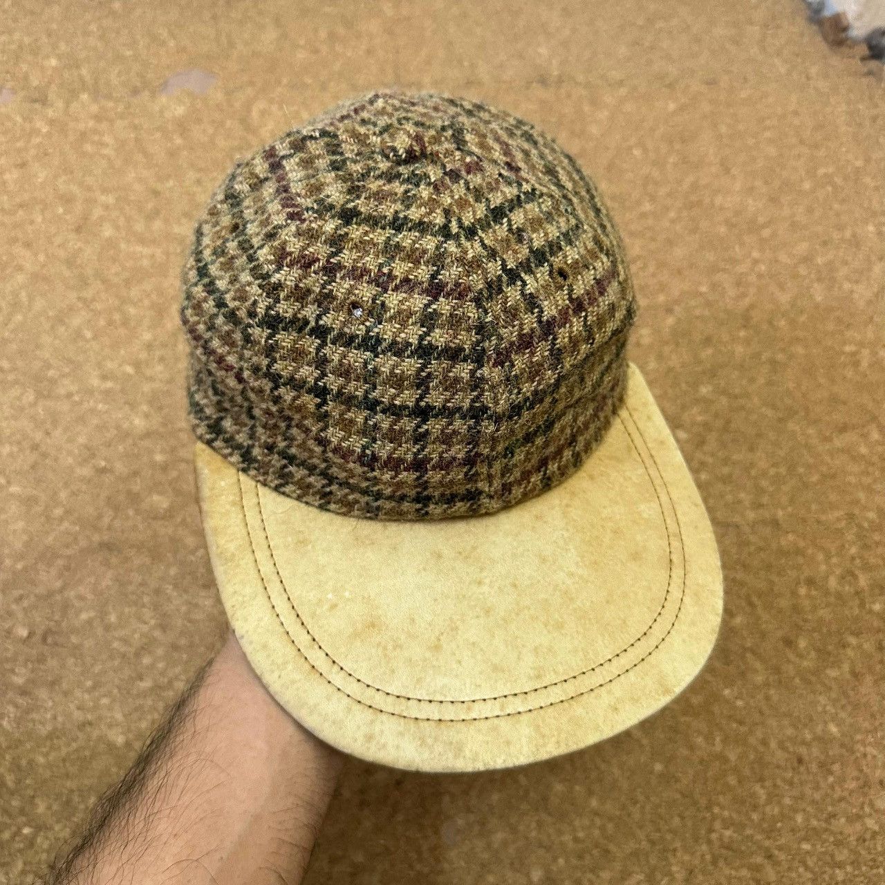 Polo Ralph Lauren Vintage 90s Polo Ralph Lauren Wool Tweed Leather Cap USA Size ONE SIZE - 1 Thumbnail
