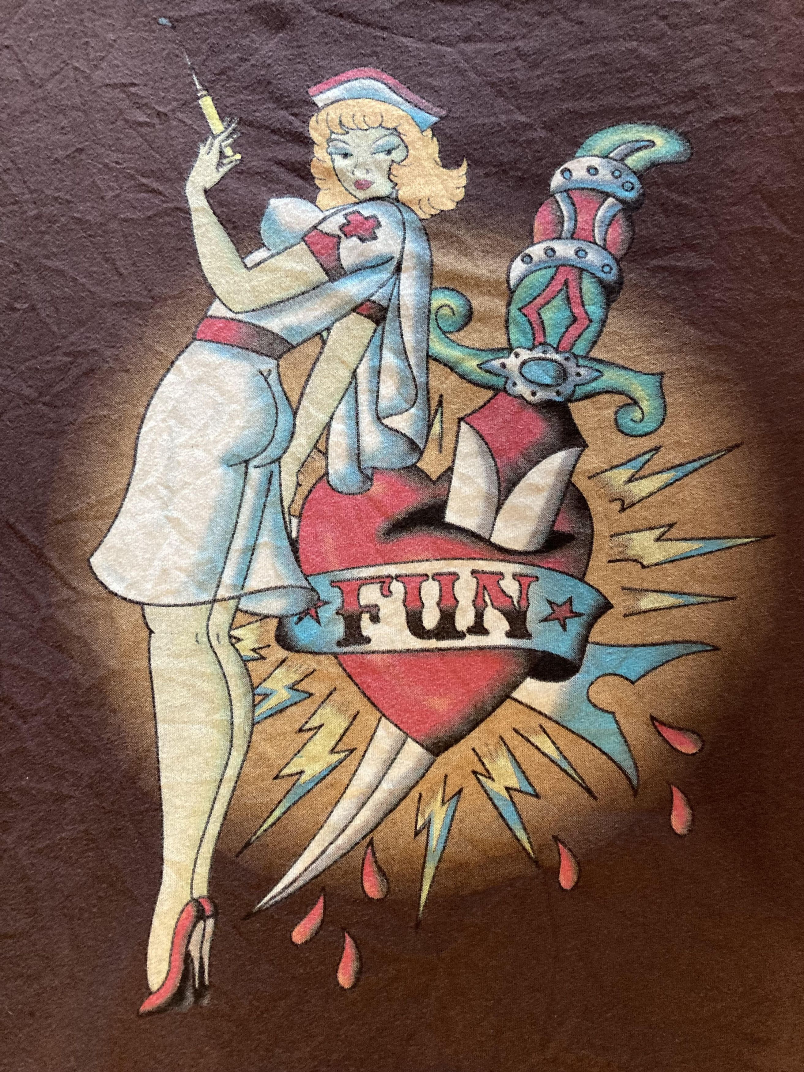 Christian Audigier Ed Hardy vintage Naughty Nurse Design doctor fun tee Size US M / EU 48-50 / 2 - 4 Thumbnail