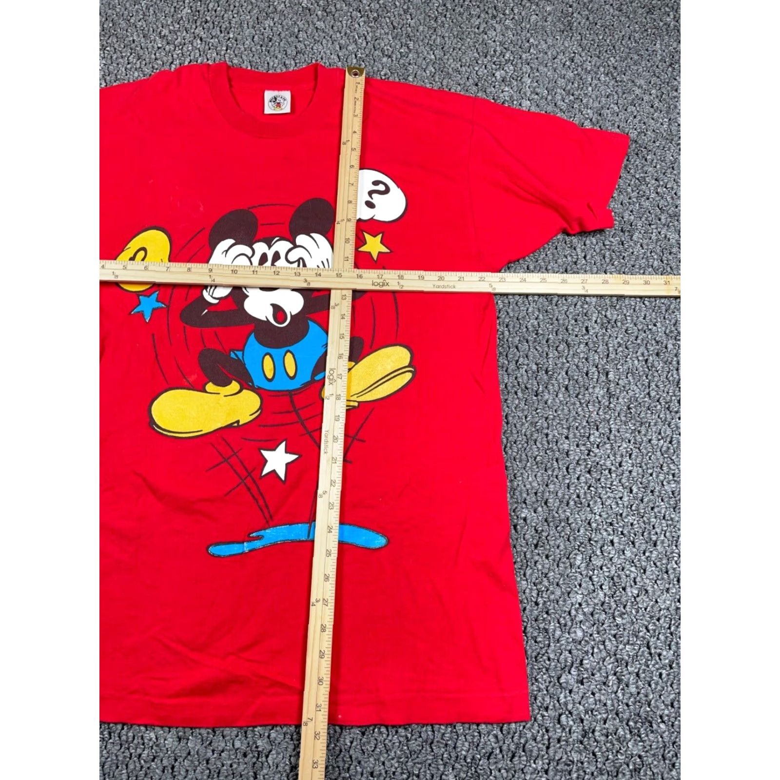 Vintage Mickey Mouse Co. T-Shirt Adult Large / One Size Red 90s Big Print Vintage Disney Shirt Mens Size US L / EU 52-54 / 3 - 5 Thumbnail