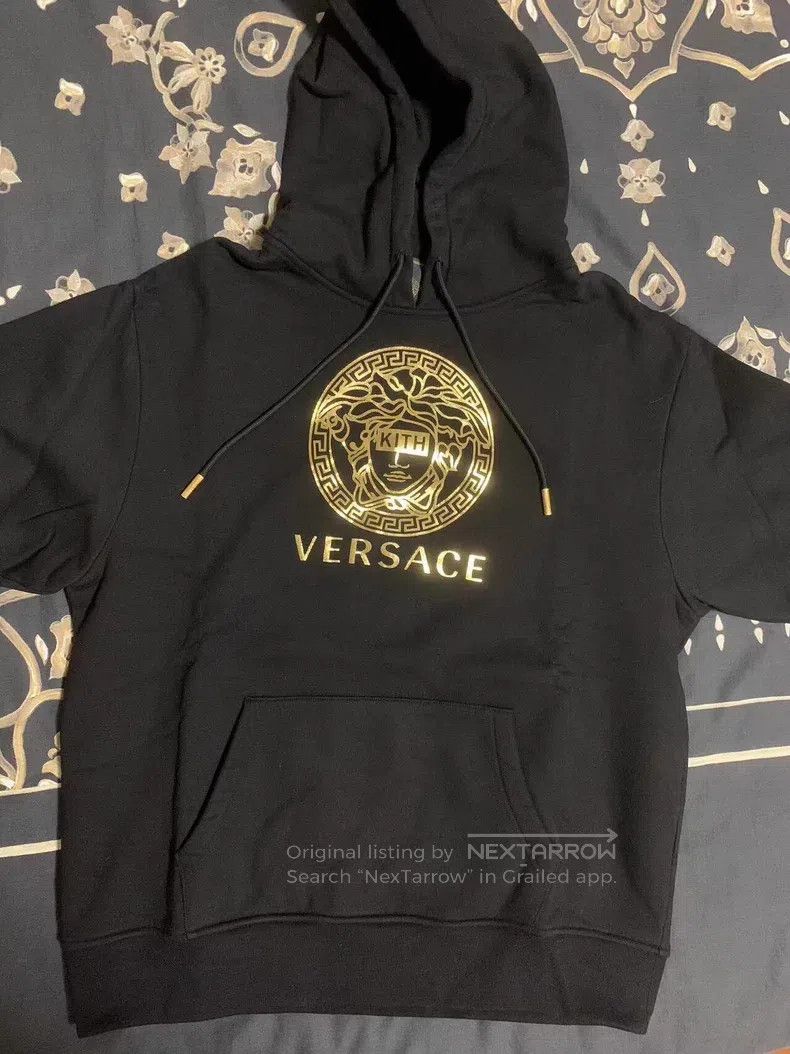 Versace Versace Printed logo black hooded sweatshirt Size US M / EU 48-50 / 2 - 1 Thumbnail