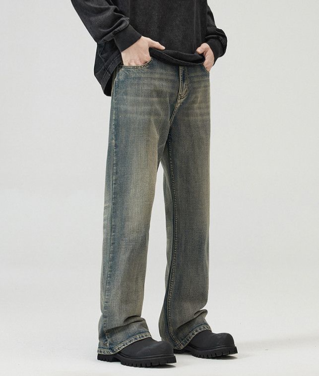 Jean American men's retro washed scimitar flared jeans Size US 32 / EU 48 - 2 Thumbnail