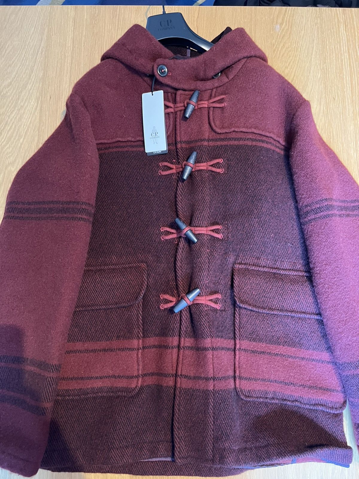 C.P. Company C.P. Company Wool Duffel Coat – Burgundy – Size L – New Size US M / EU 48-50 / 2 - 1 Thumbnail
