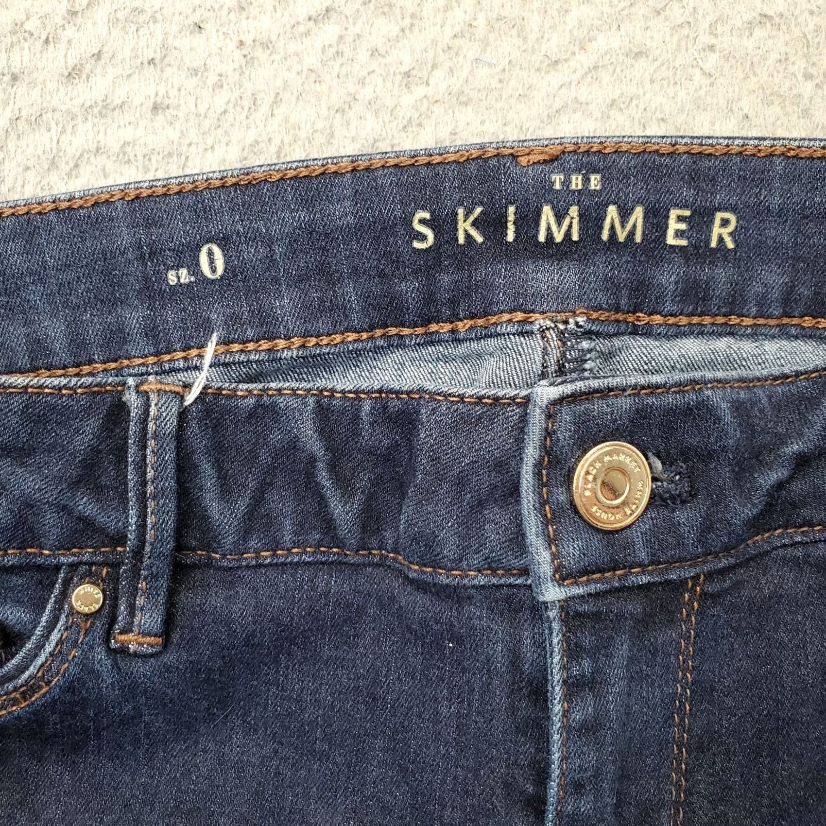 White House Black Market White House Black Market The Skimmer Jeans Womens 0 Blue Denim Stretch Ankle Zip Jeans Size 25" / US 0 / IT 36 - 7 Thumbnail