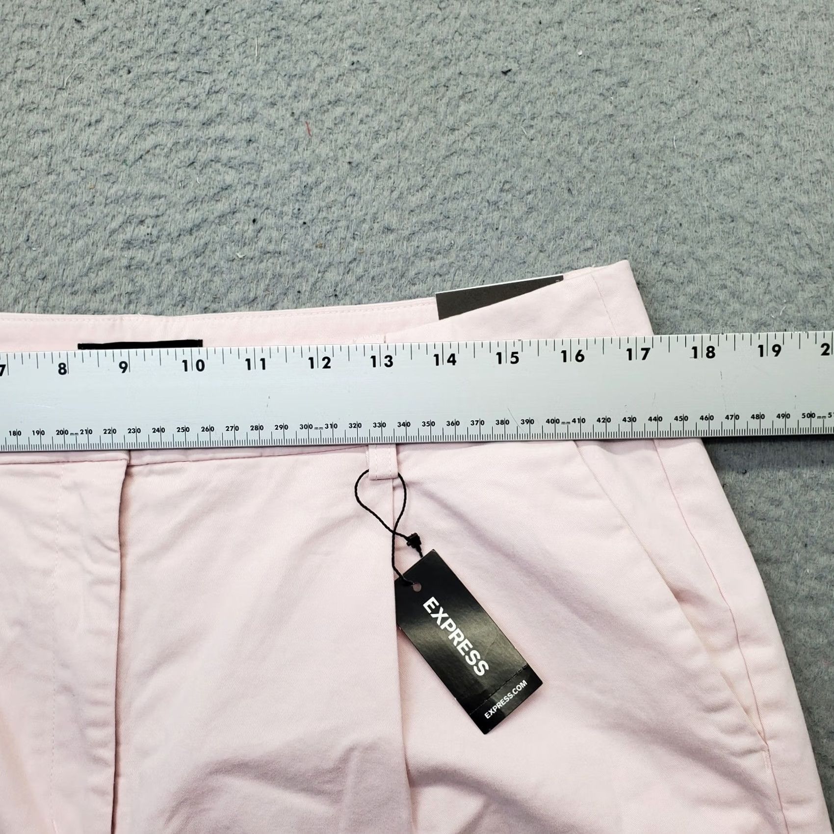 Express Express Ankle Pants Womens 12R Pink Pleated Stretch High Rise Straight Leg - Comfort & Style Size 34" / US 12 / IT 48 - 6 Thumbnail