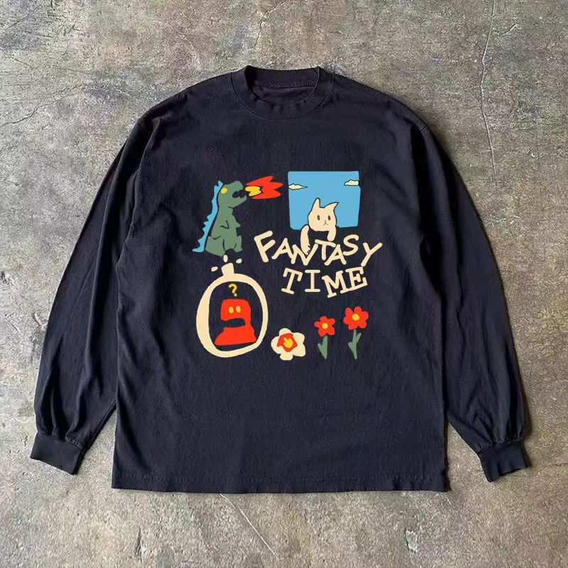 Japanese Brand × Vintage Dinosaur pattern black washed vintage long sleeve t-shirt Size US L / EU 52-54 / 3 - 1 Thumbnail