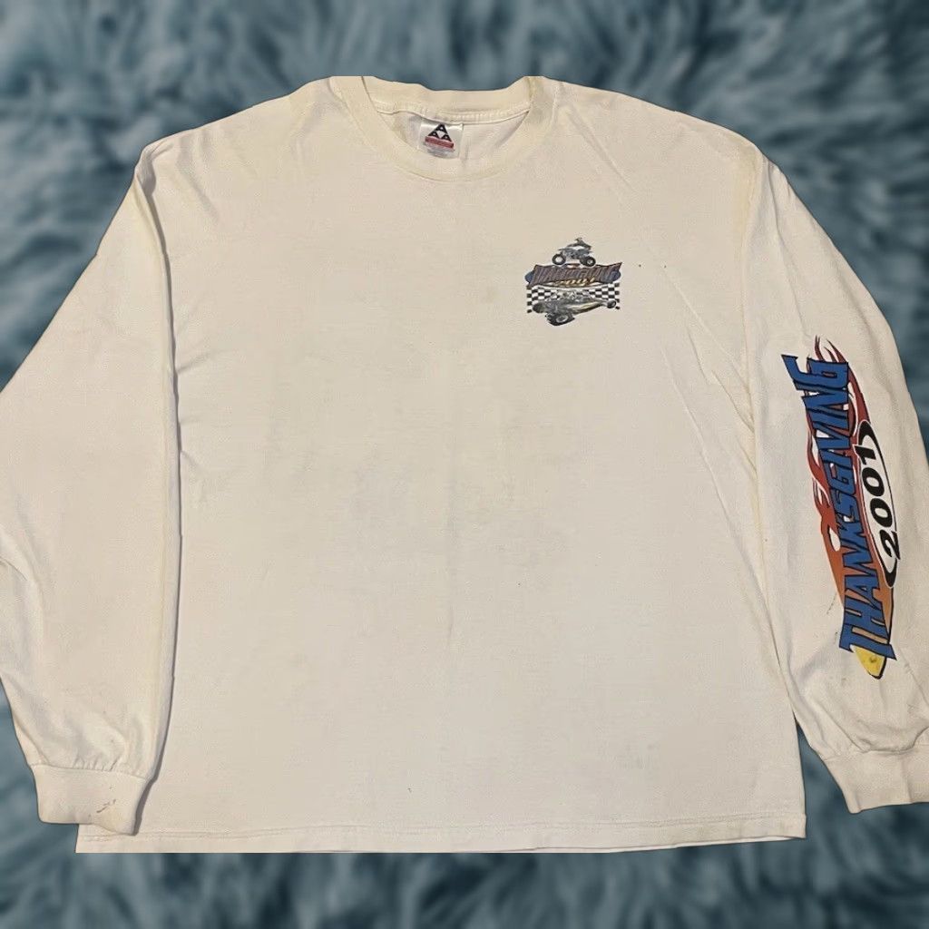 JNCO VINTAGE Motocross Flames Shirt 2XL Men White Distressed Biker Skate 90s Y2K Fire JP Gunn N/A Size US XXL / EU 58 / 5 - 1 Thumbnail