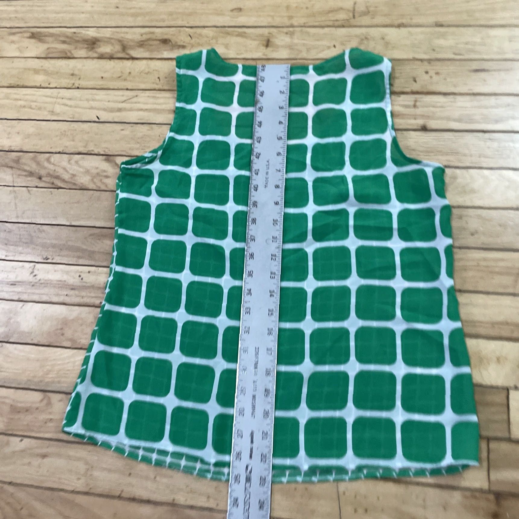Banana Republic VINTAGE Banana Republic Tank Top Women Petite M Green White Retro 60s Mod Print P M Shirt Womens Size M / US 6-8 / IT 42-44 - 7 Thumbnail