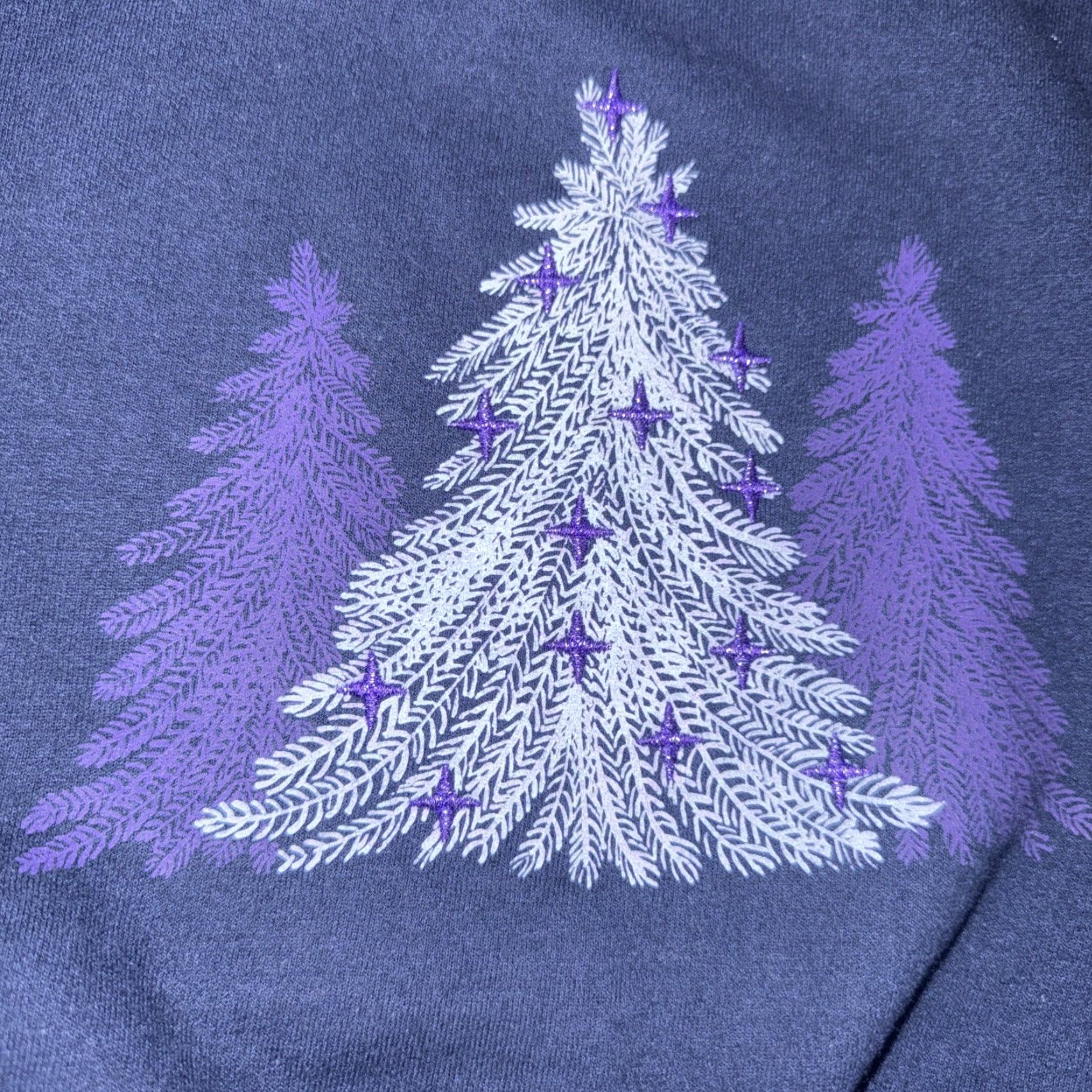 Vintage VINTAGE PFI Fashions Christmas Grannycore Sweatshirt Crewneck Navy Blue Purple Tree L Women’s Crewneck Sweatshirt Size L / US 10 / IT 46 - 2 Thumbnail