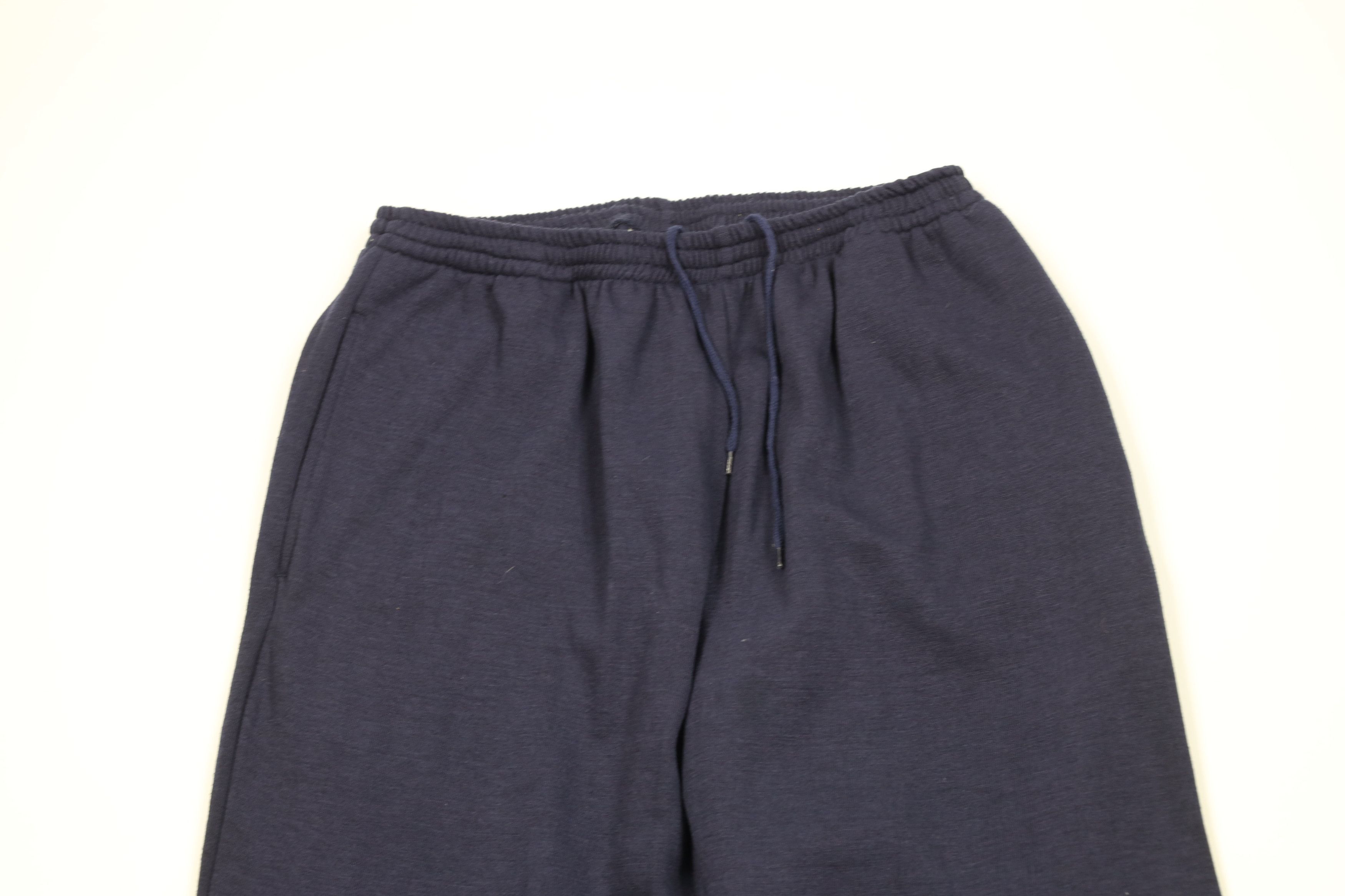 Vintage Vintage 90s Streetwear Blank Cuffed Sweatpants Joggers Blue Size US 34 / EU 50 - 2 Thumbnail