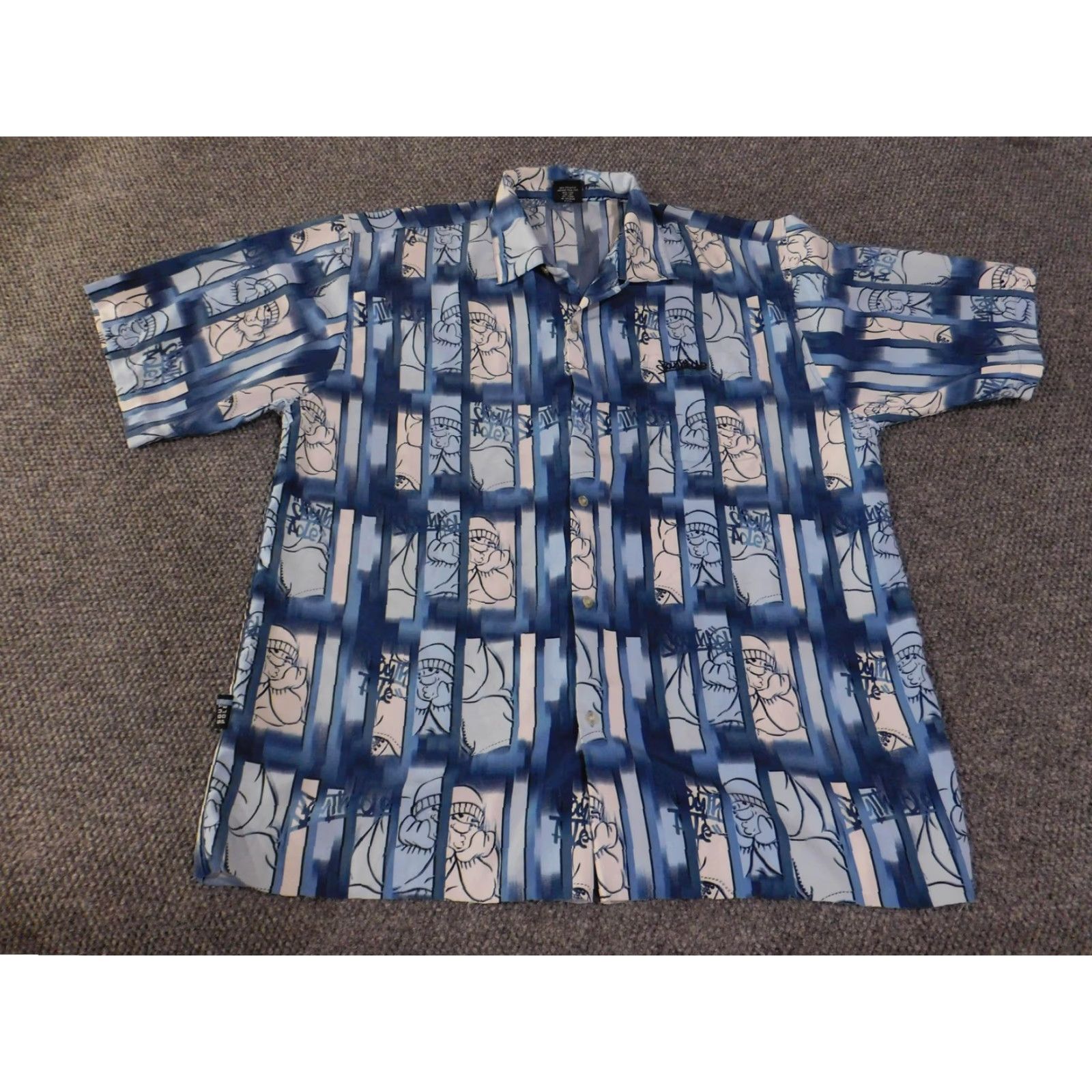 Southpole Southpole Shirt Mens 2XL Blue Graffiti Graphic Over Print Button Up Hip Hop Size US XXL / EU 58 / 5 - 2 Thumbnail