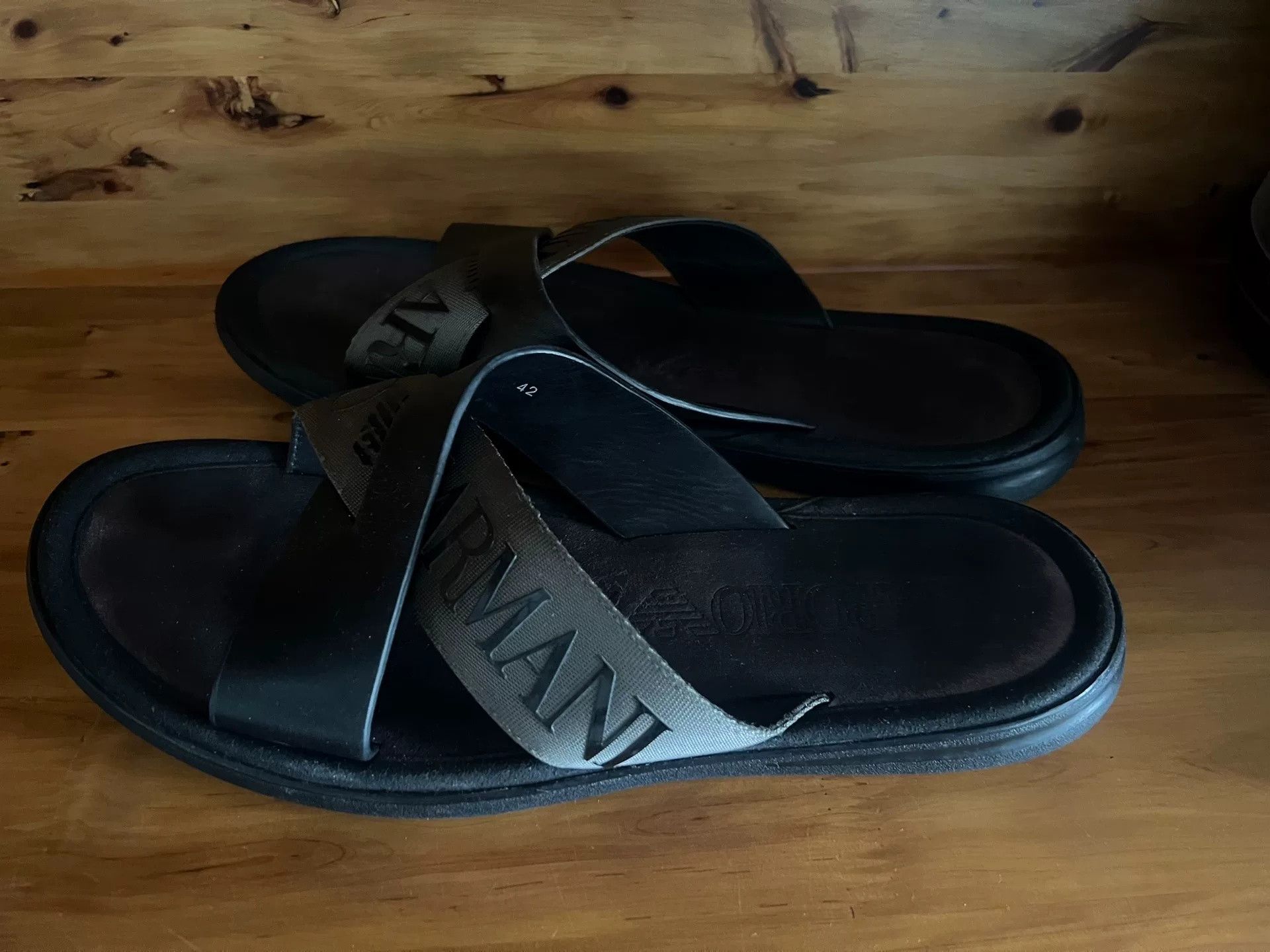 Emporio Armani Emporio Armani Leather Slippers Size 42 Size US 9 / EU 42 - 2 Thumbnail