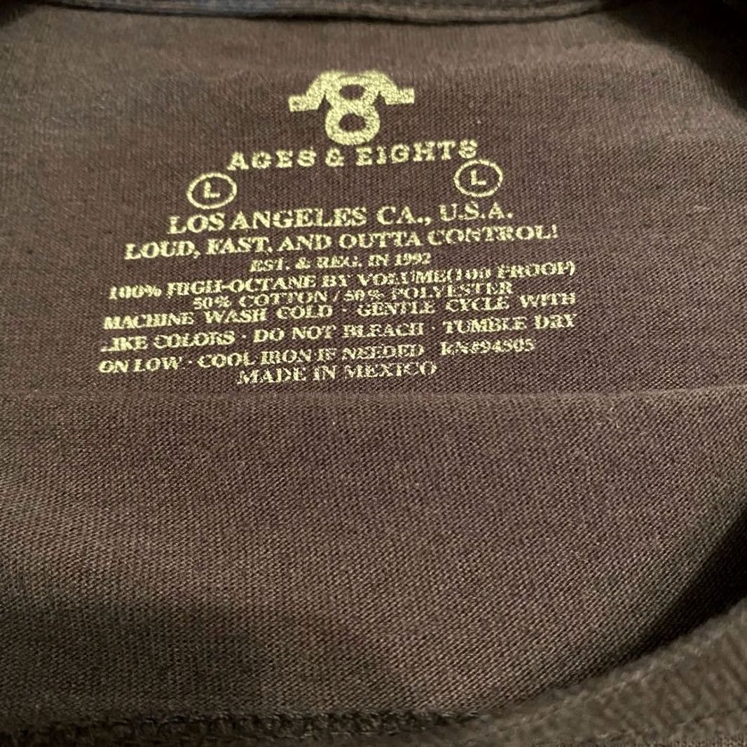 Vintage Aces & Eights Band T-Shirt Short Sleeve Men Black 1973 Tour Large Size US L / EU 52-54 / 3 - 6 Thumbnail