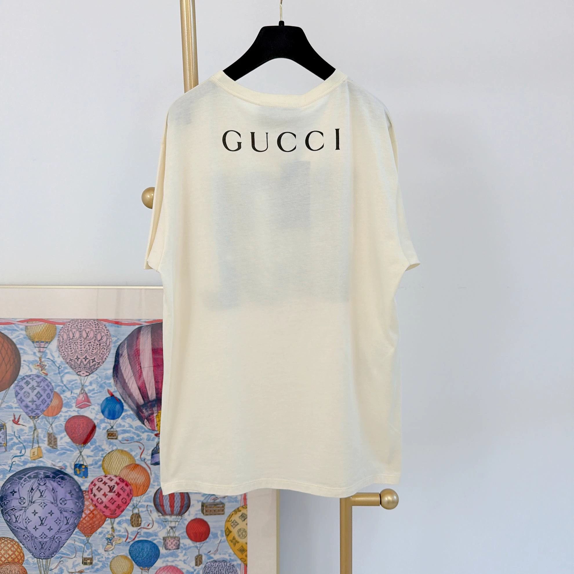 Gucci Gucci Beige Logo Tee M With Tags 5424 Size US M / EU 48-50 / 2 - 3 Thumbnail