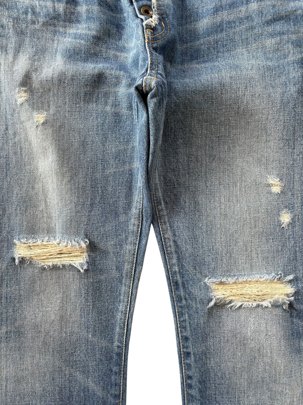 Japanese Brand Vintage Japanese Ungrid Faded Wash Distress Selvedge Jeans Size 28" / US 6 / IT 42 - 3 Thumbnail
