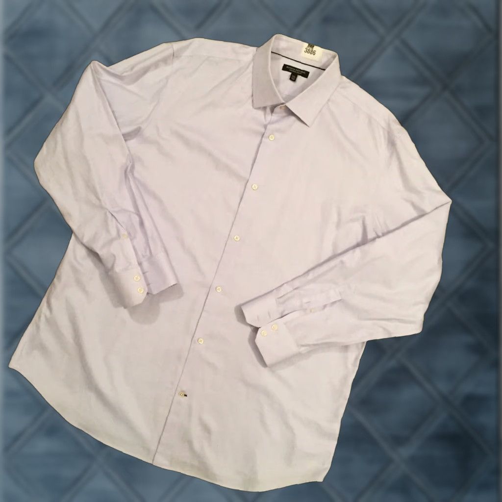 Banana Republic Banana Republic Shirt Mens XXL Slim Fit Purple Micro Check Long Sleeve Button Up Size US XXL / EU 58 / 5 - 1 Thumbnail