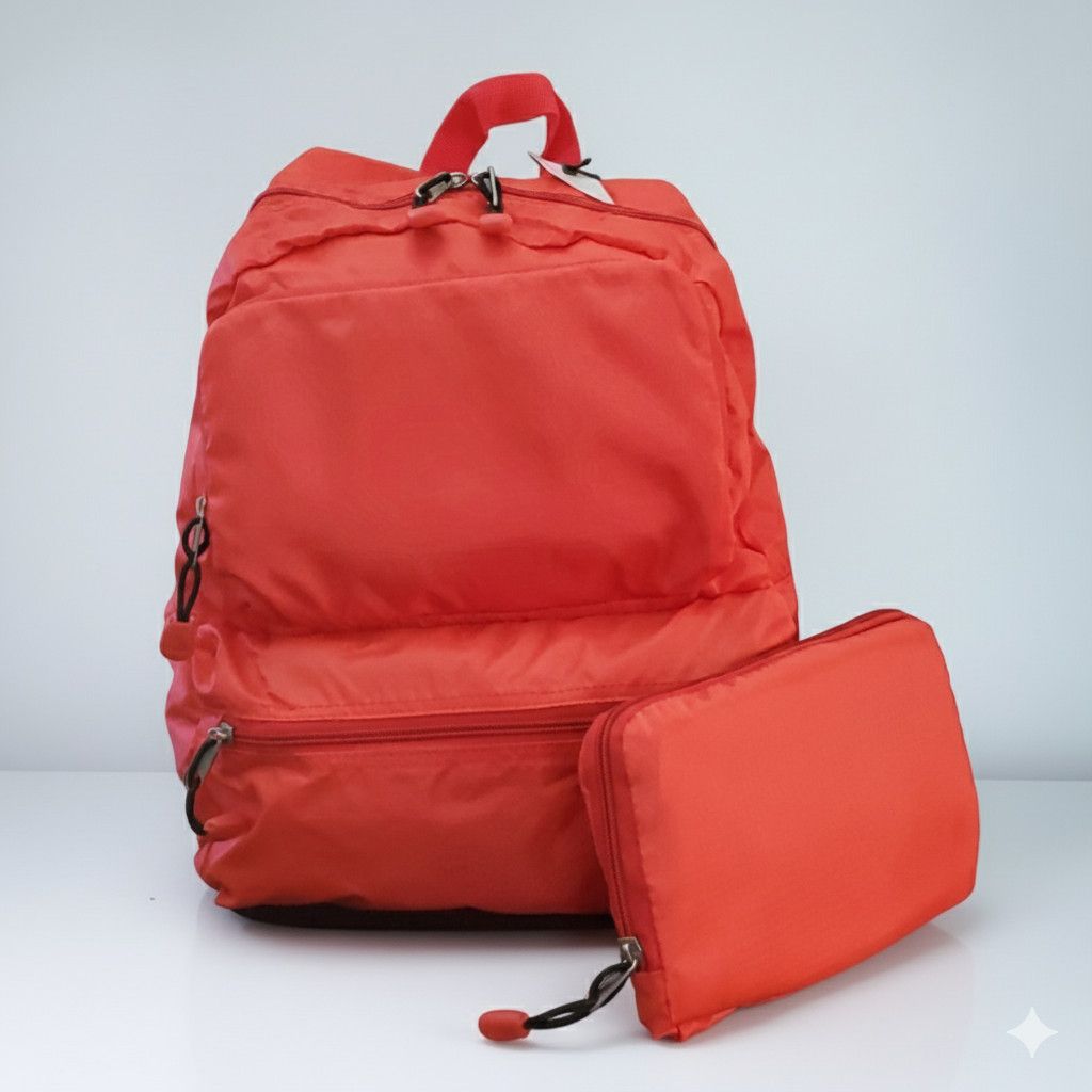 Other Convertible Backpack Red Folds Pouch Zipper Pocket Rip Stop Size ONE SIZE - 12 Thumbnail