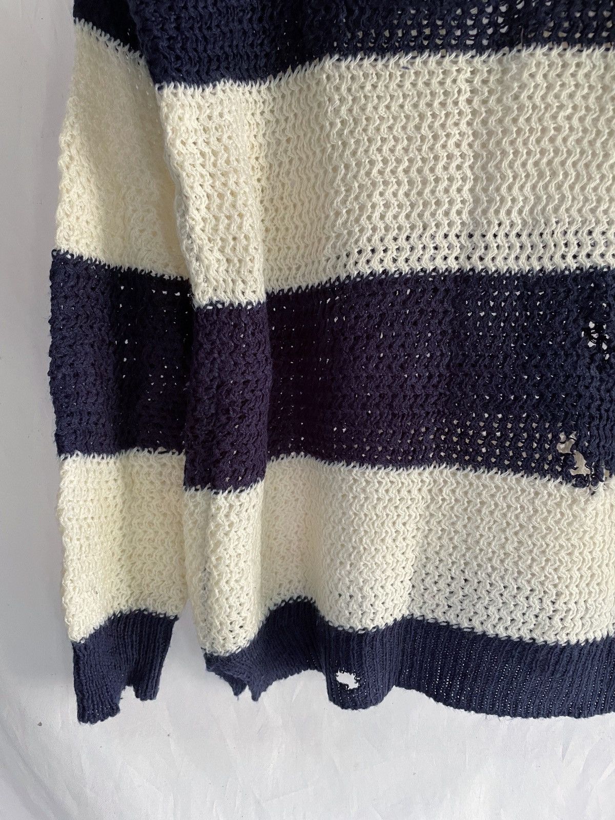Yasuyuki Ishii JAPANESE DISTRESSED CREATORE STRIPED KNIT Size US S / EU 44-46 / 1 - 11 Thumbnail