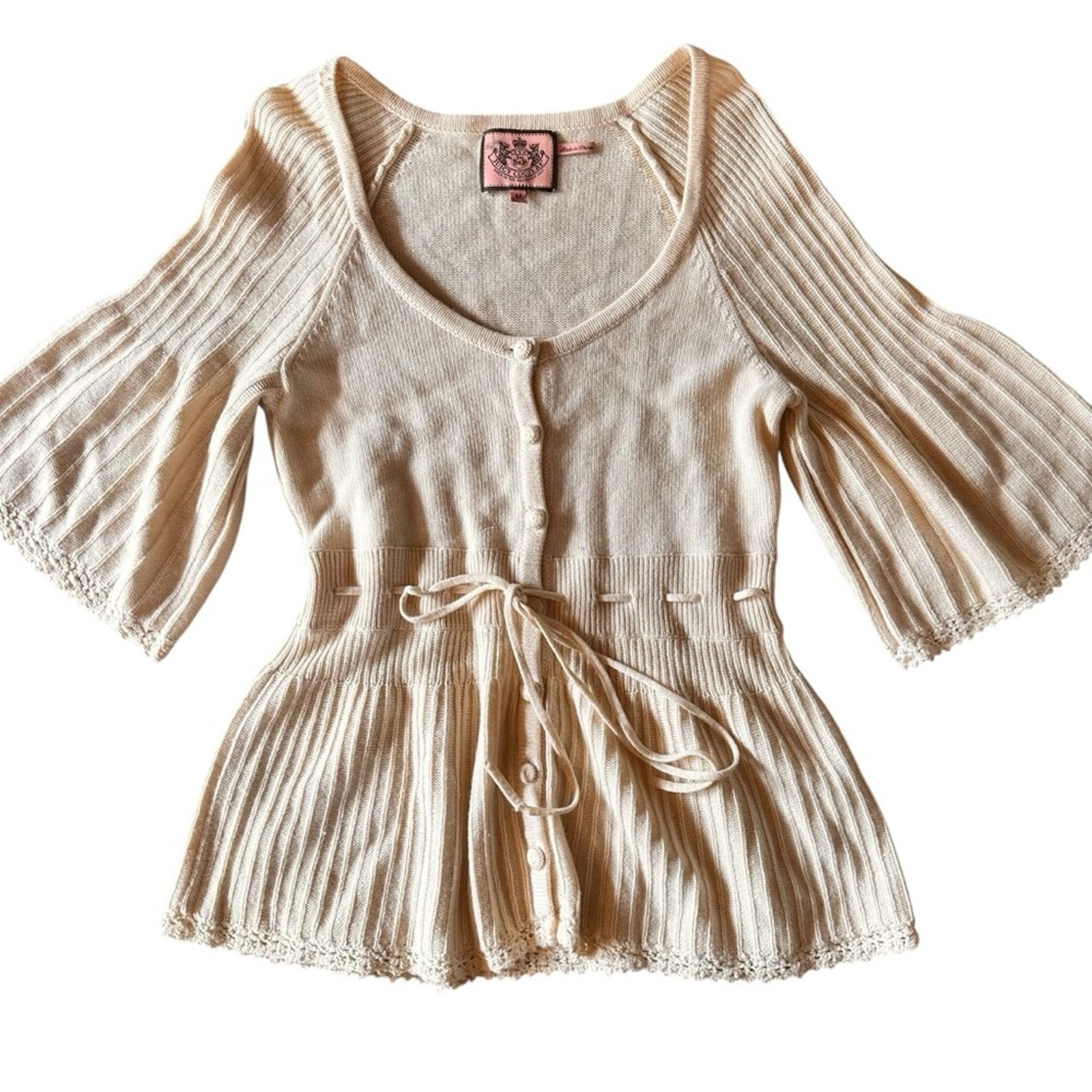 Juicy Couture Juicy Couture Wool Cashmere Blend Cardigan – Cream – Size M Size M / US 6-8 / IT 42-44 - 2 Thumbnail