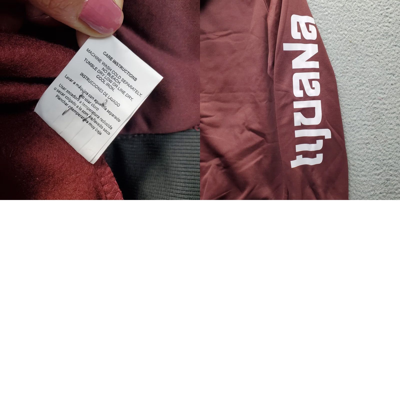 Vintage I Love 664 Tijuana Hoodie Men Small Burgundy Fleece Lined Long Sleeve Drawstring Size US S / EU 44-46 / 1 - 8 Thumbnail