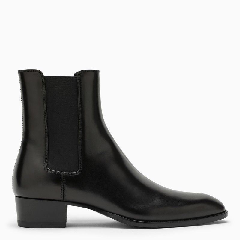image of Saint Laurent Paris Saint Laurent Brown Leather Chelsea Wyatt Boots, Men's (Size 7)