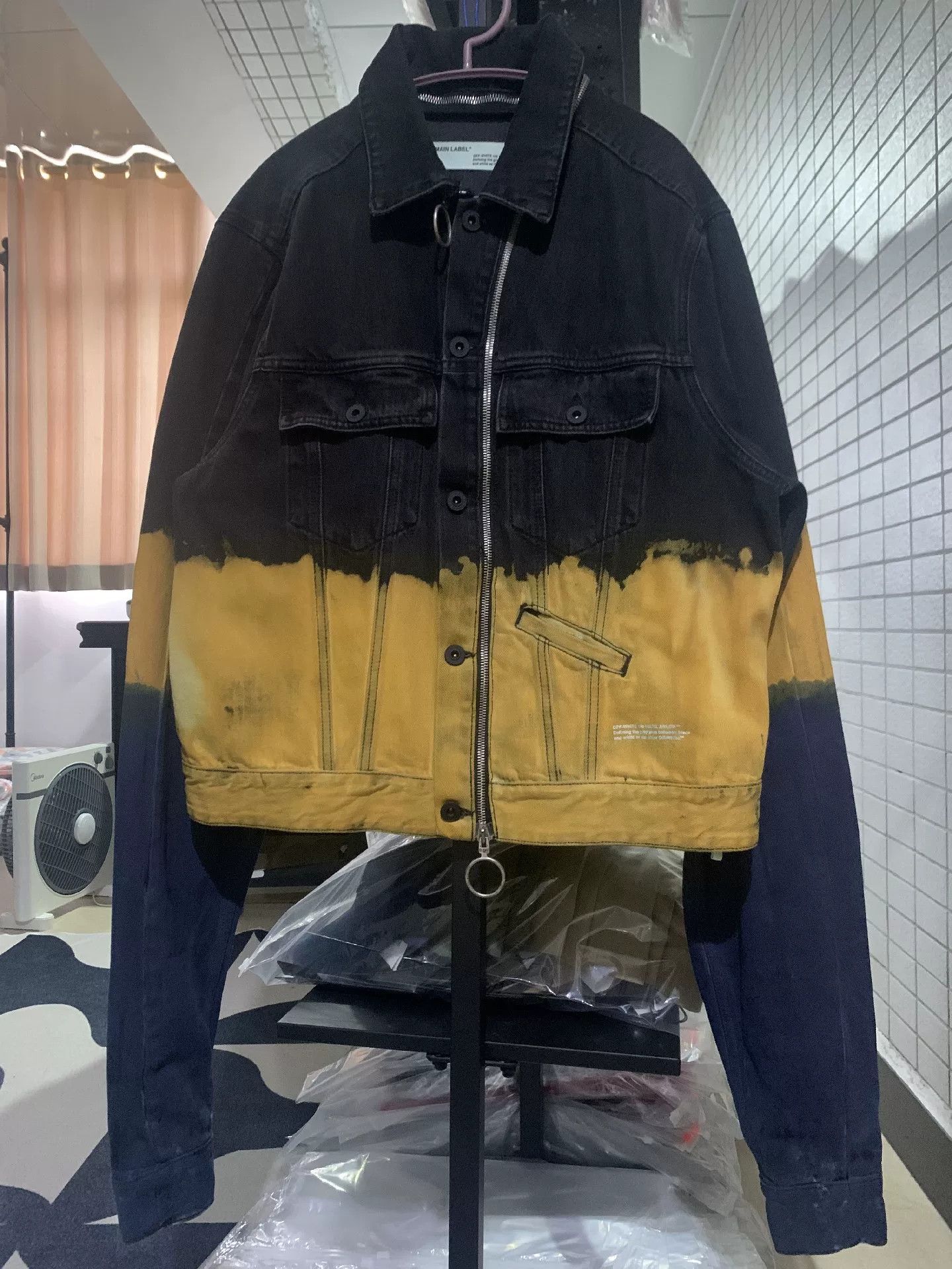 Off-White Off-white Patchwork Cropped Denim Jacket Size S / US 4 / IT 40 - 1 Thumbnail