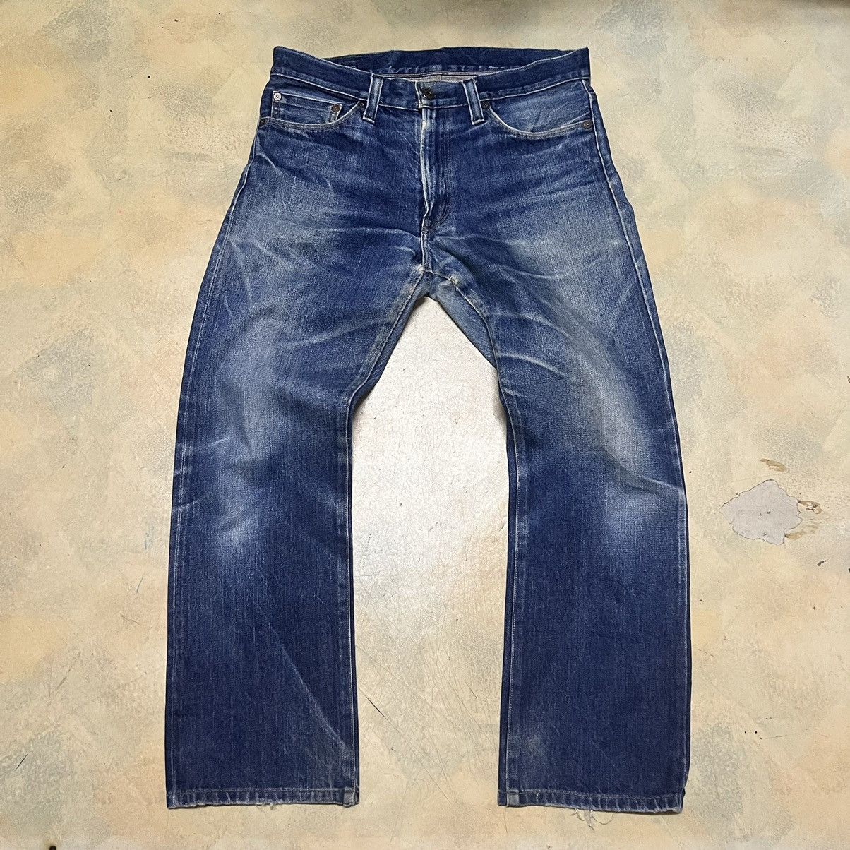 Japanese Brand Back Number Selvedge Distressed Design Denim Jeans Size US 33 - 1 Thumbnail