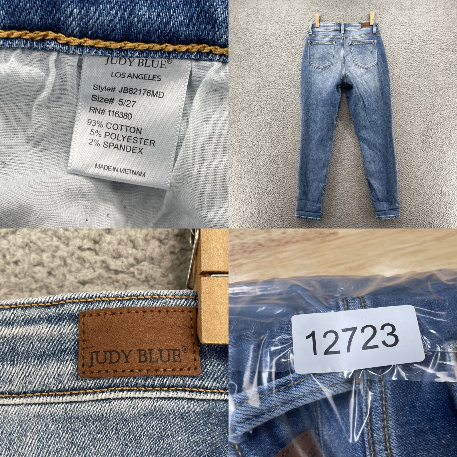 Vintage Judy Blue Jeans Women's 28* Slim Fit Mid Rise 90's Grunge Preppy Indie Denim Blue Jeans - Regular Size 28 Size 28" / US 6 / IT 42 - 8 Thumbnail