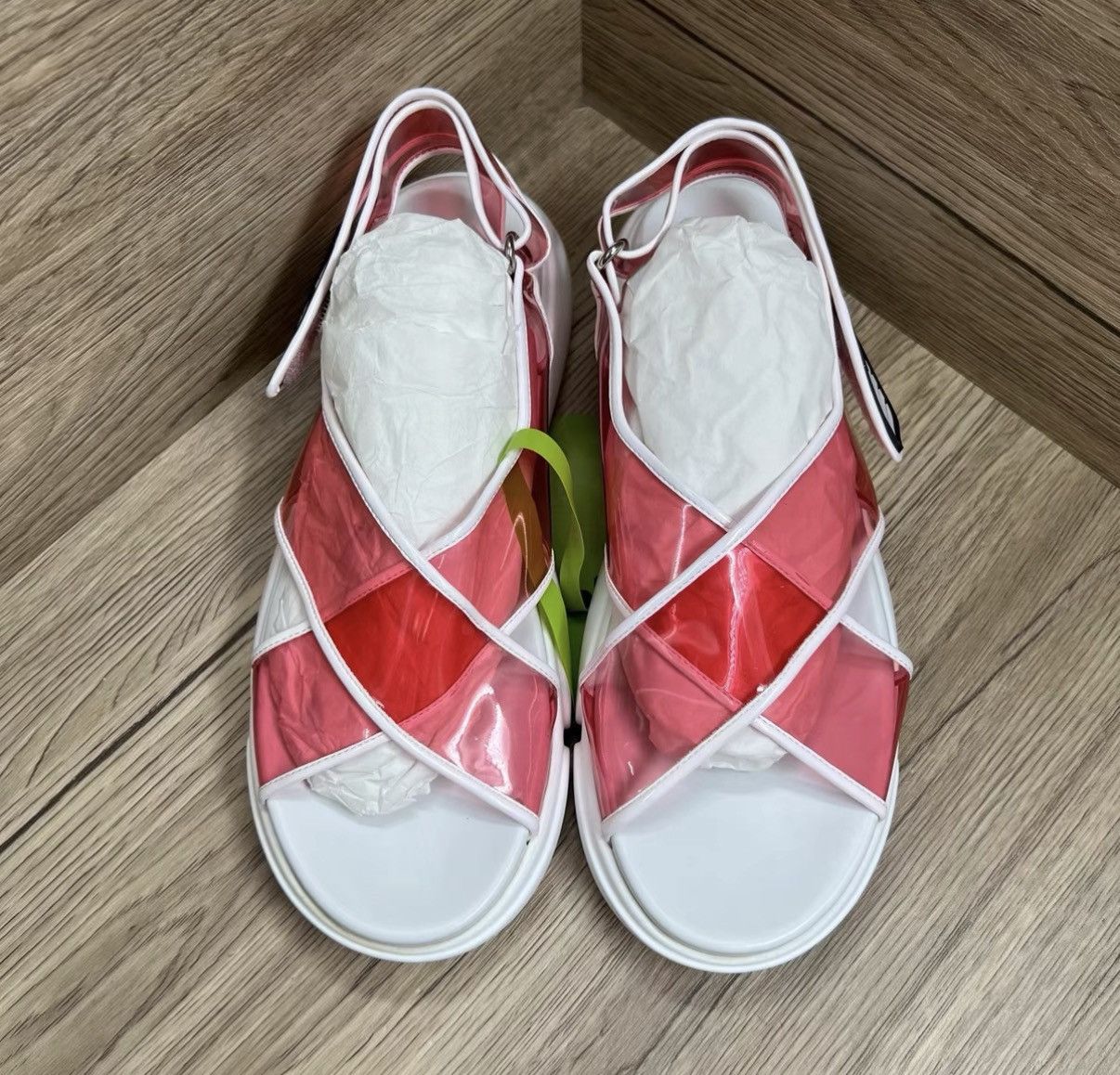 Prada Prada White and Red Sandals J41 Size US 7 / IT 37 - 2 Thumbnail