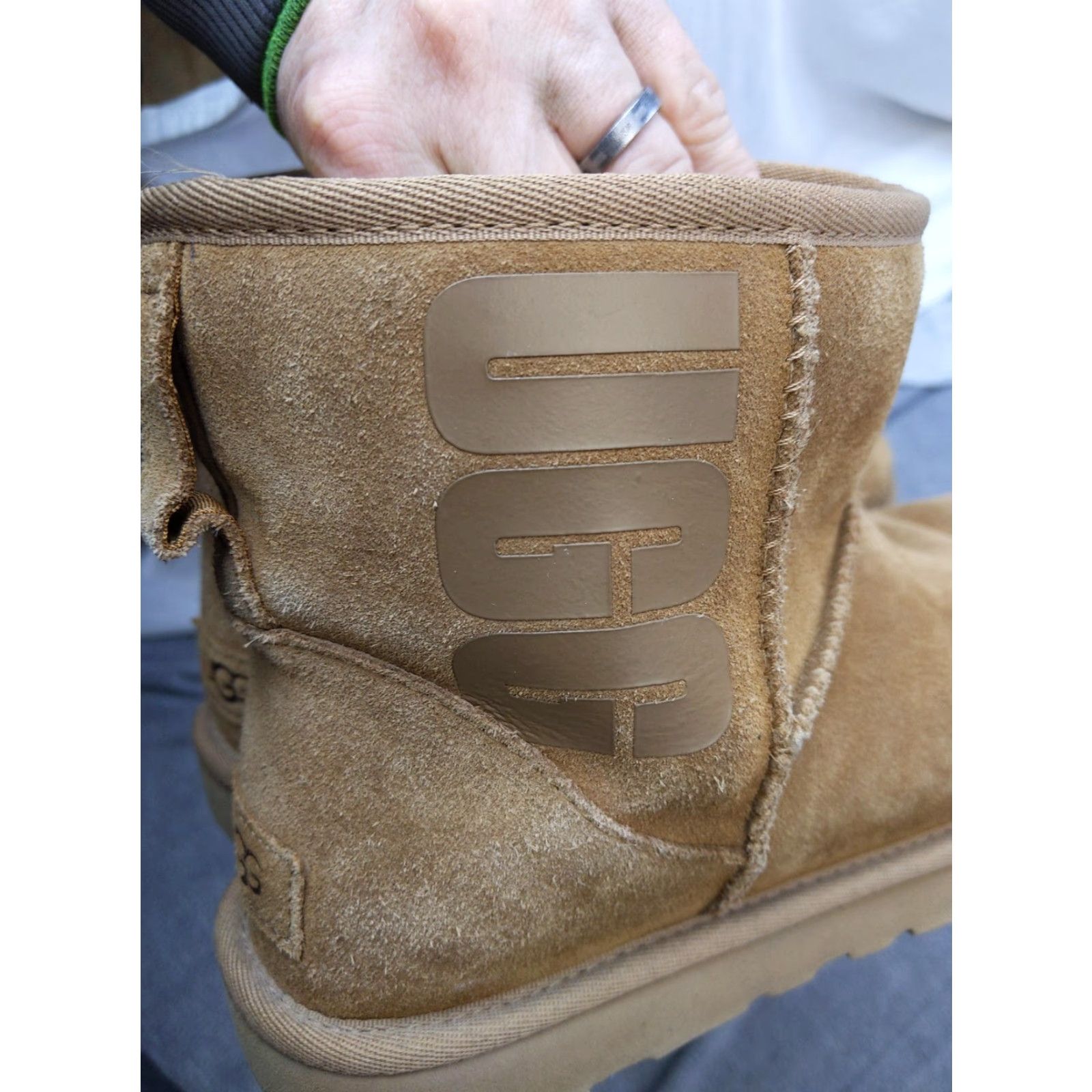 Ugg UGG Boots Womens Size 9 Brown Suede Ankle Shearling Logo Pull On Booties Size US 9 / IT 39 - 4 Thumbnail