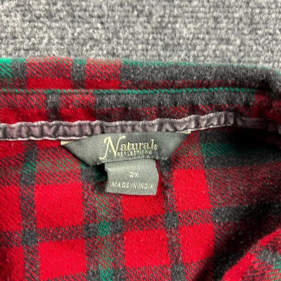 Other Natural Reflections Flannel Shirt Womens 2X Plaid Red Size ONE SIZE - 3 Thumbnail