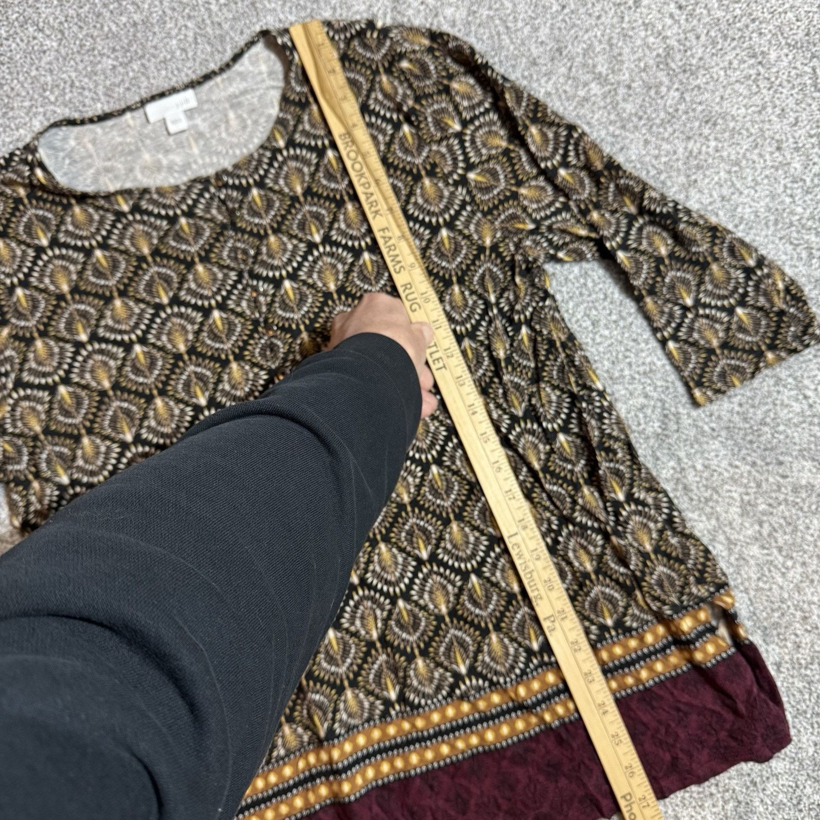 Other J Jill Tunic Top Women Large Lagenlook Geometric Boho Earthy Size L / US 10 / IT 46 - 2 Thumbnail