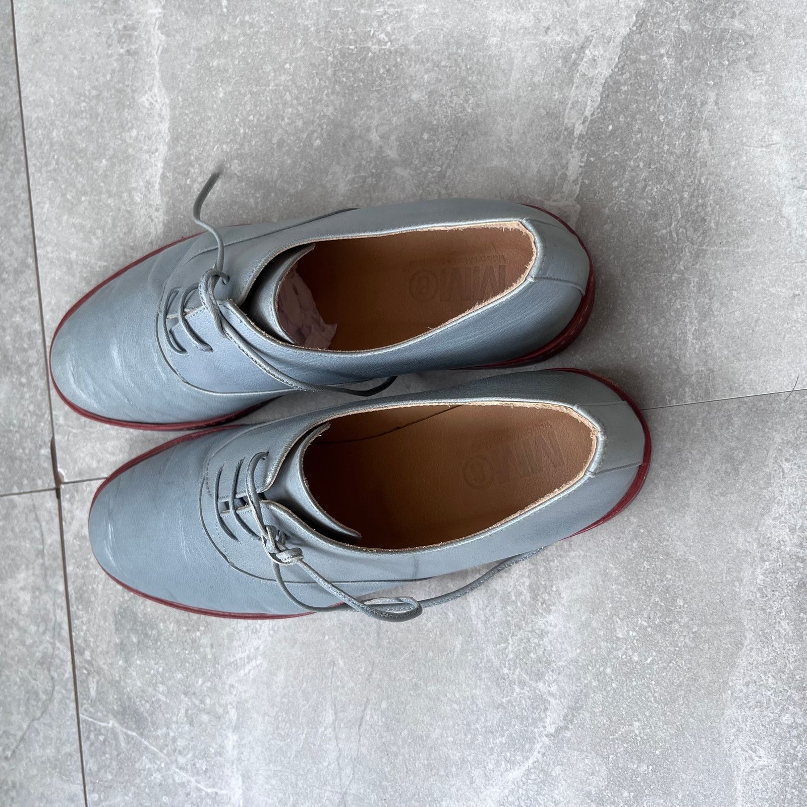 Maison Margiela Maison Margiela MM6 Blue Leather Lace-Up Shoes Women’s EU 36 Size US 5.5 / IT 35.5 - 2 Thumbnail