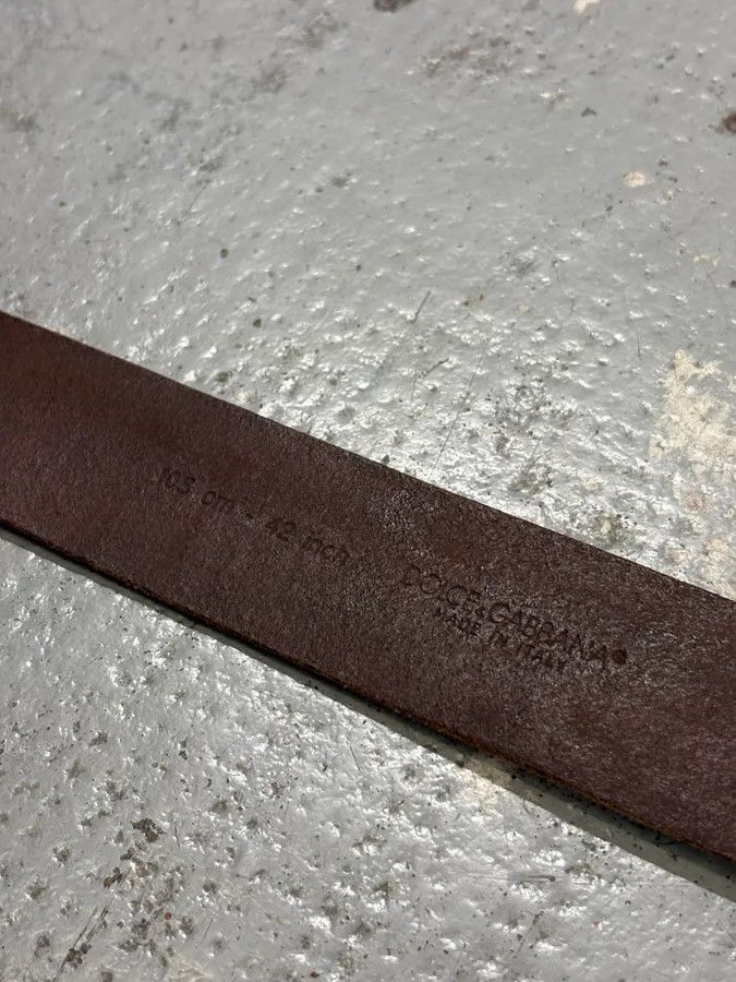 Dolce & Gabbana 2000s Dolce & Gabbana Brown Leather Oval Buckle Belt Size ONE SIZE - 7 Thumbnail