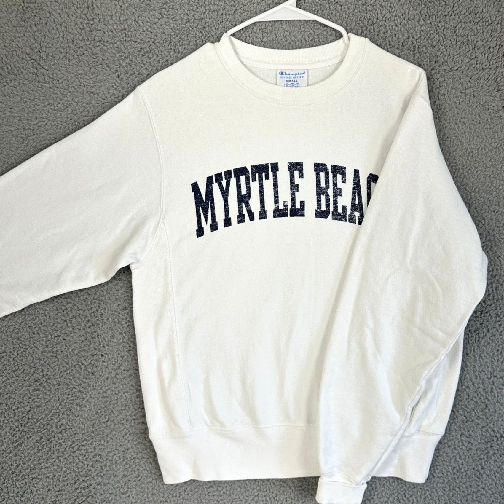 Champion Champion Reverse Weave Sweatshirt Crew Neck Men Small White Graphic Myrtle Beach Size US S / EU 44-46 / 1 - 2 Thumbnail
