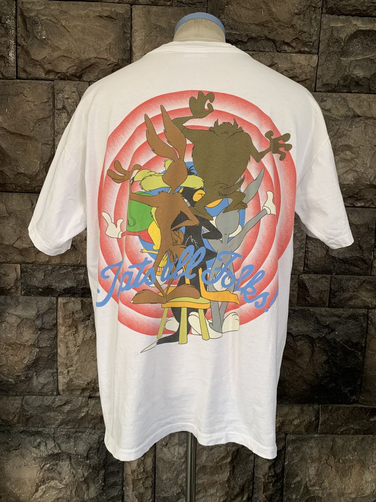 Warner Bros Vintage 90s Looney Tunes Mirror Print Warner Bros T shirt Size US XL / EU 56 / 4 - 6 Thumbnail