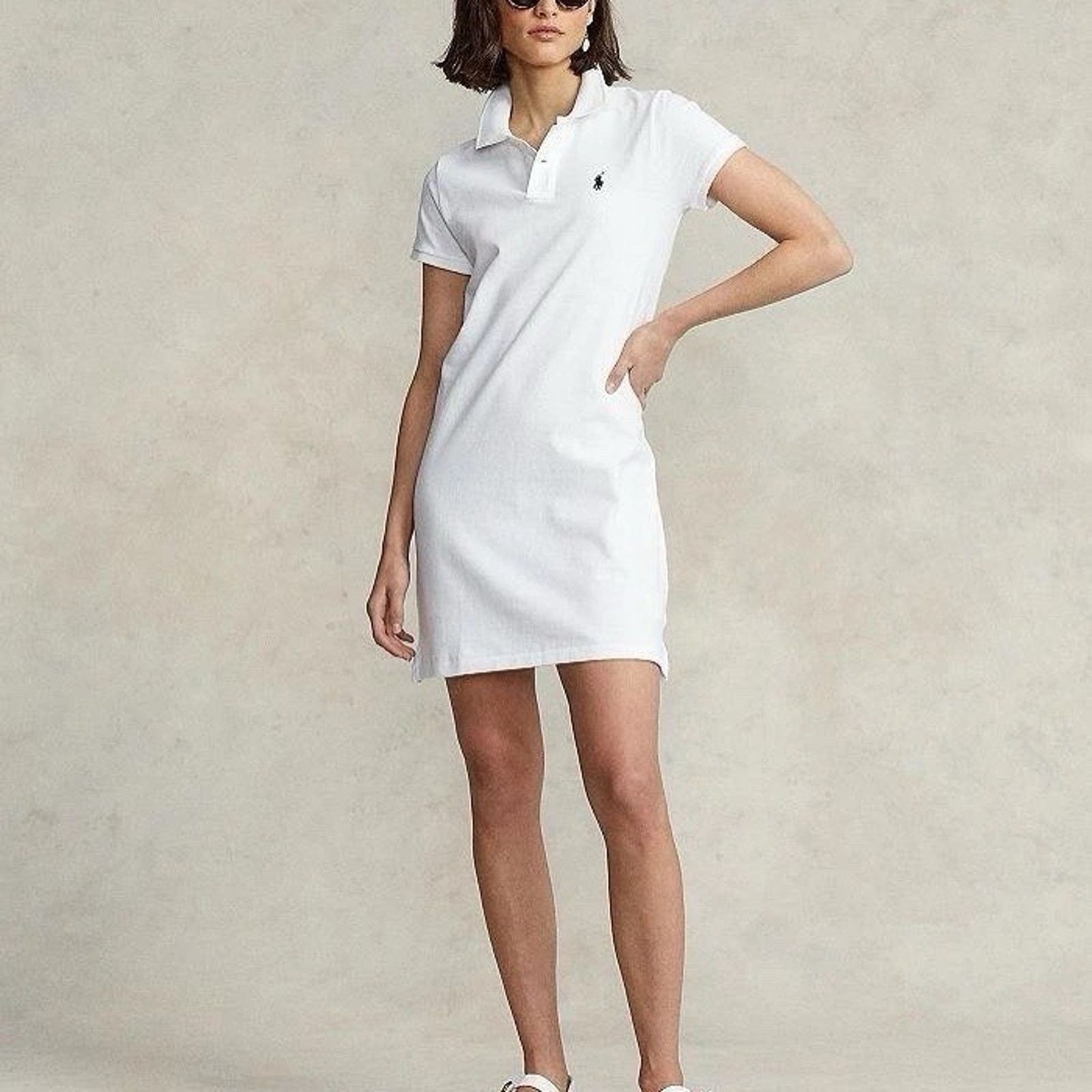 Ralph Lauren NWT Polo Ralph Lauren Womens Polo Shirt Dress White Large Size L / US 10 / IT 46 - 1 Thumbnail