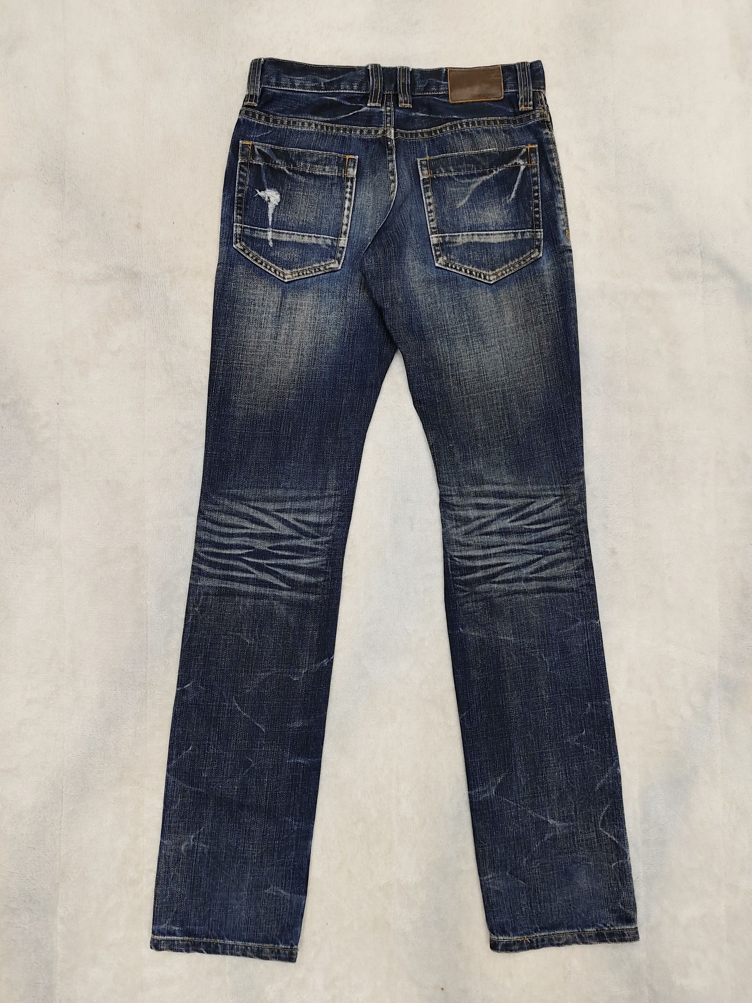 Tete Homme Tete Homme🇯🇵 Heavy Whisker Indigo Distressed Slim Jeans Size US 29 - 3 Thumbnail