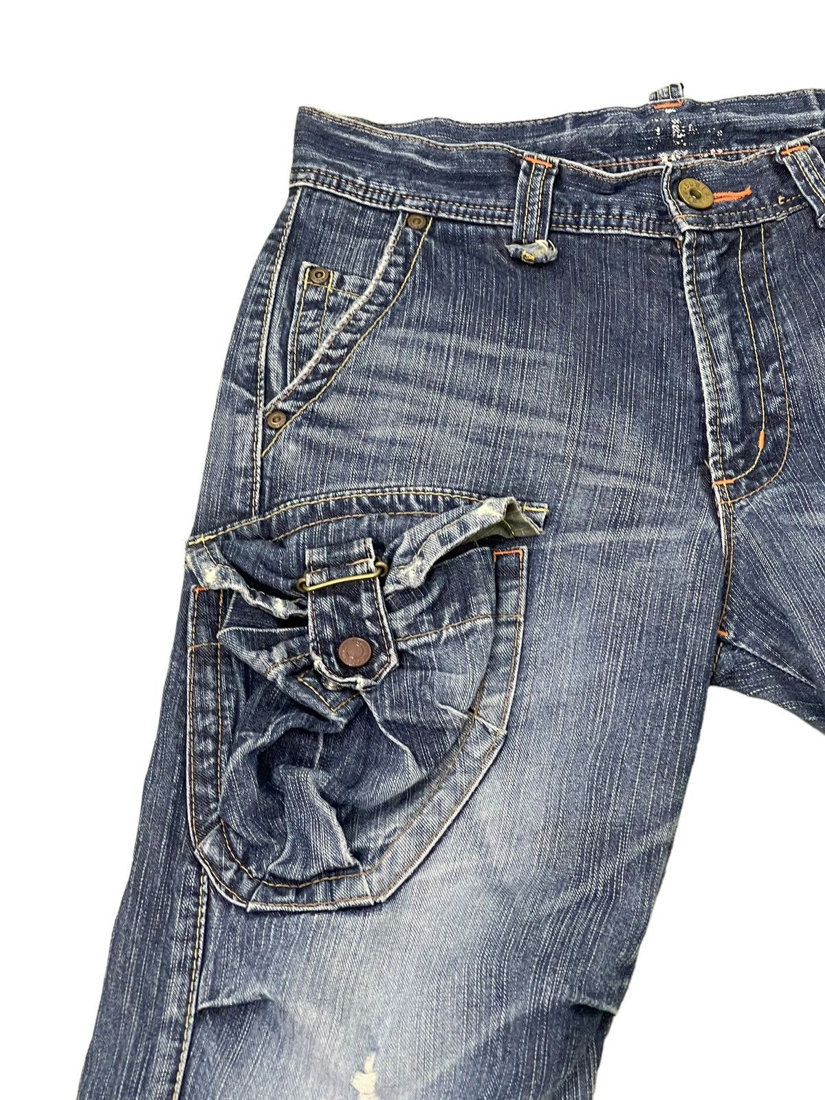 Japanese Brand Flare Jeans Edwin Cargo Faded Distress Boot Cut 8🟦8 Size US 32 / EU 48 - 9 Thumbnail